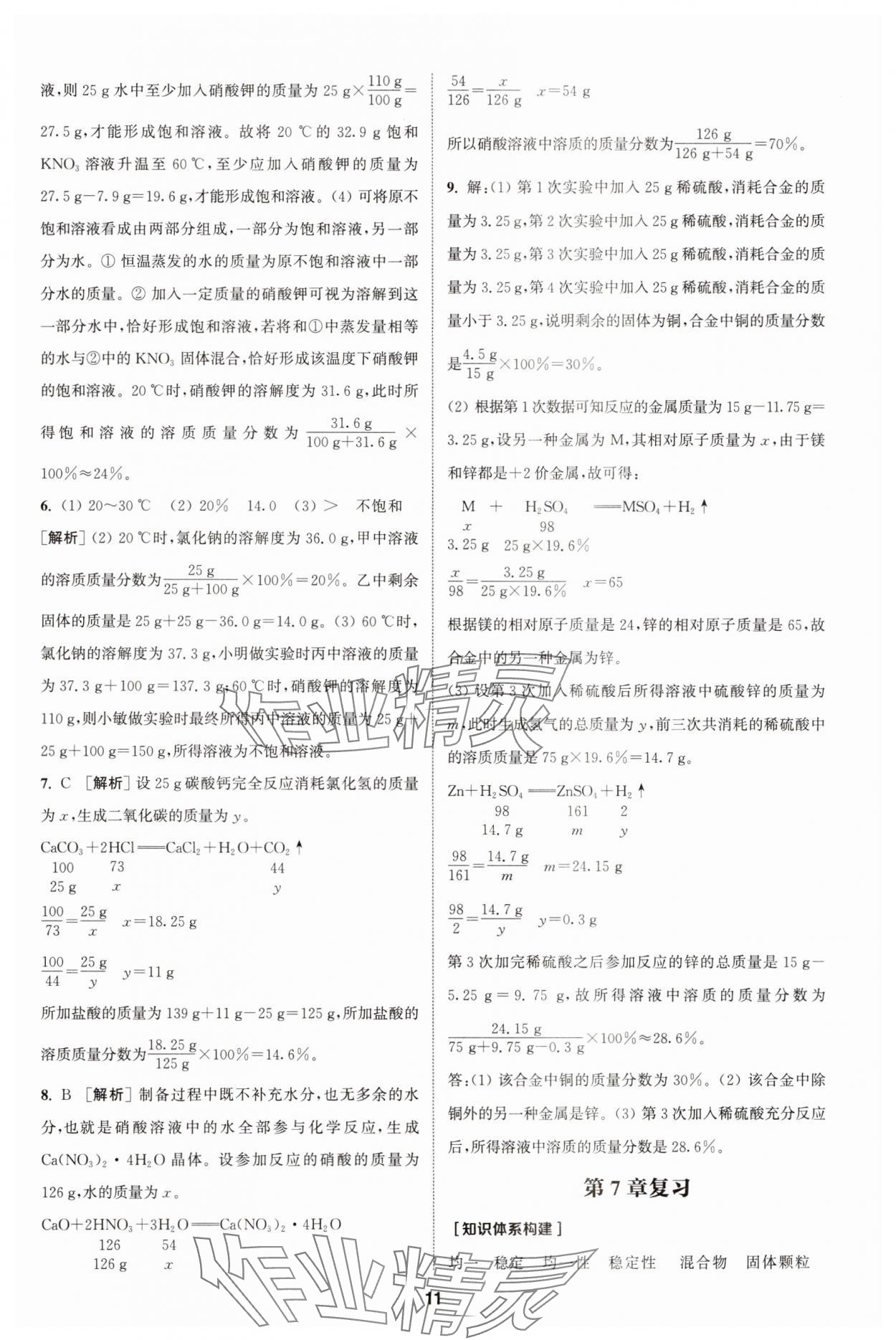 2025年拔尖特訓(xùn)九年級(jí)化學(xué)下冊(cè)滬教版 第11頁(yè)