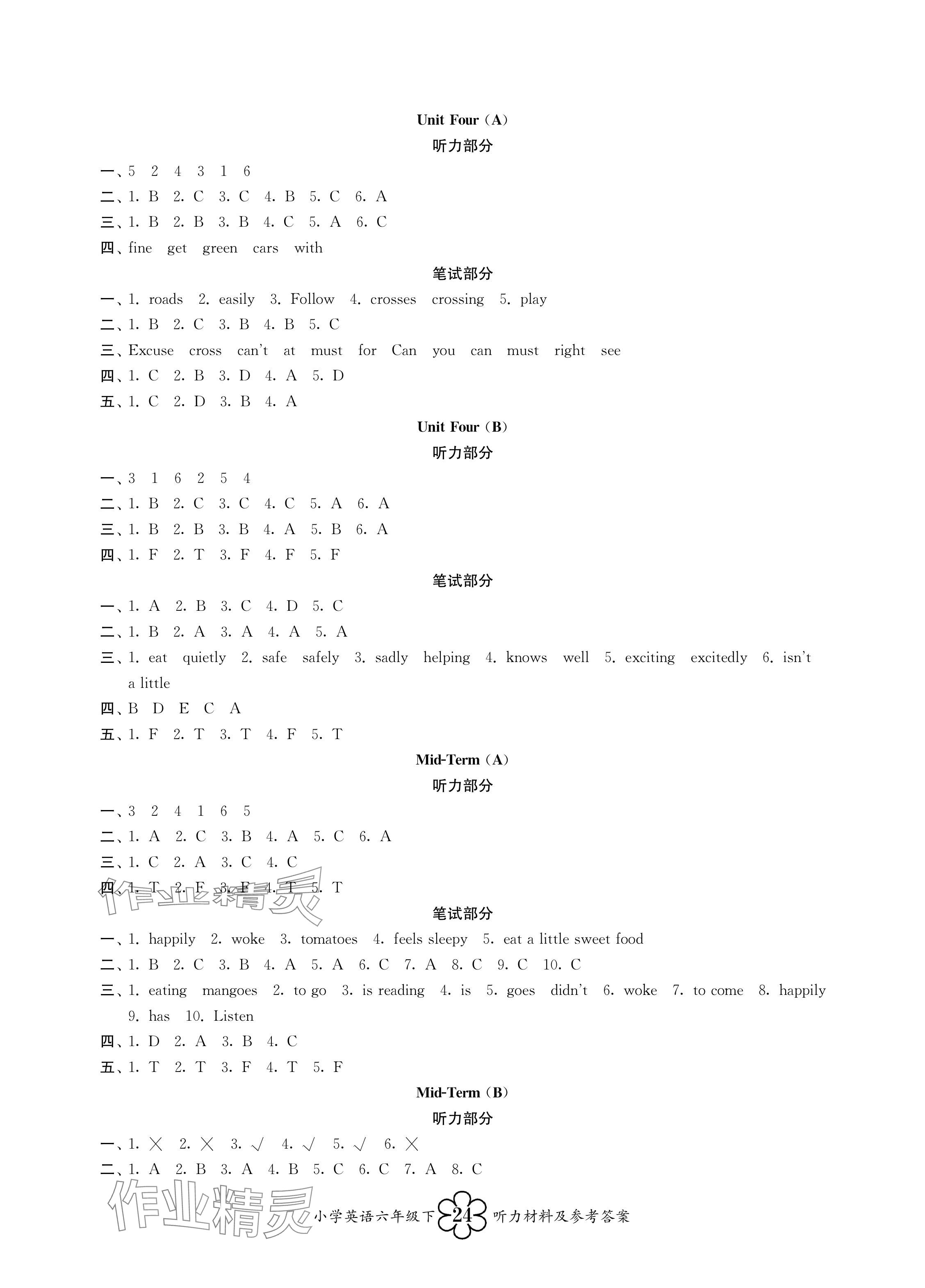 2024年導學優(yōu)道六年級英語下冊譯林版 參考答案第3頁