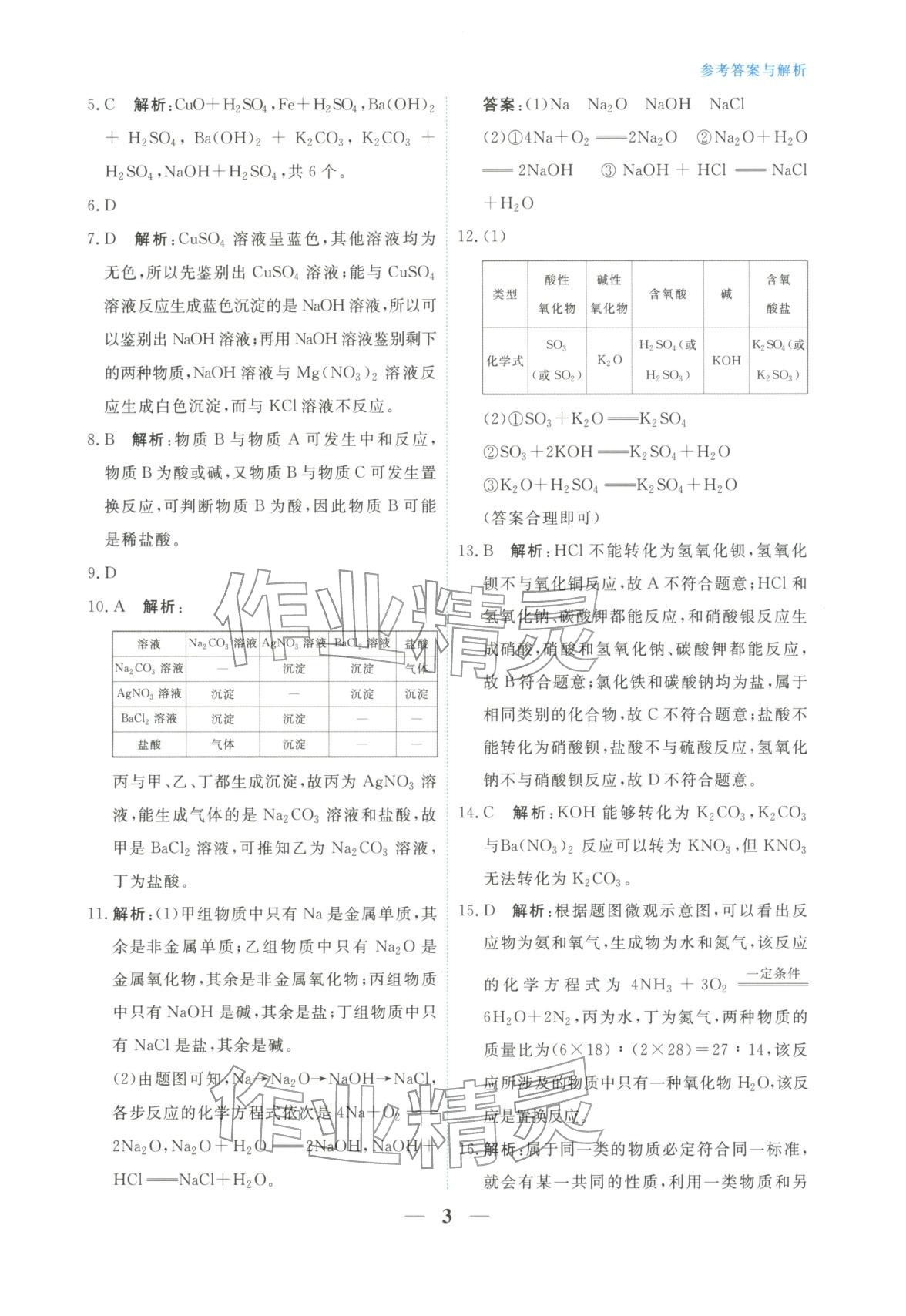 2025年高中学力测评化学必修第一册&nbsp;第3页