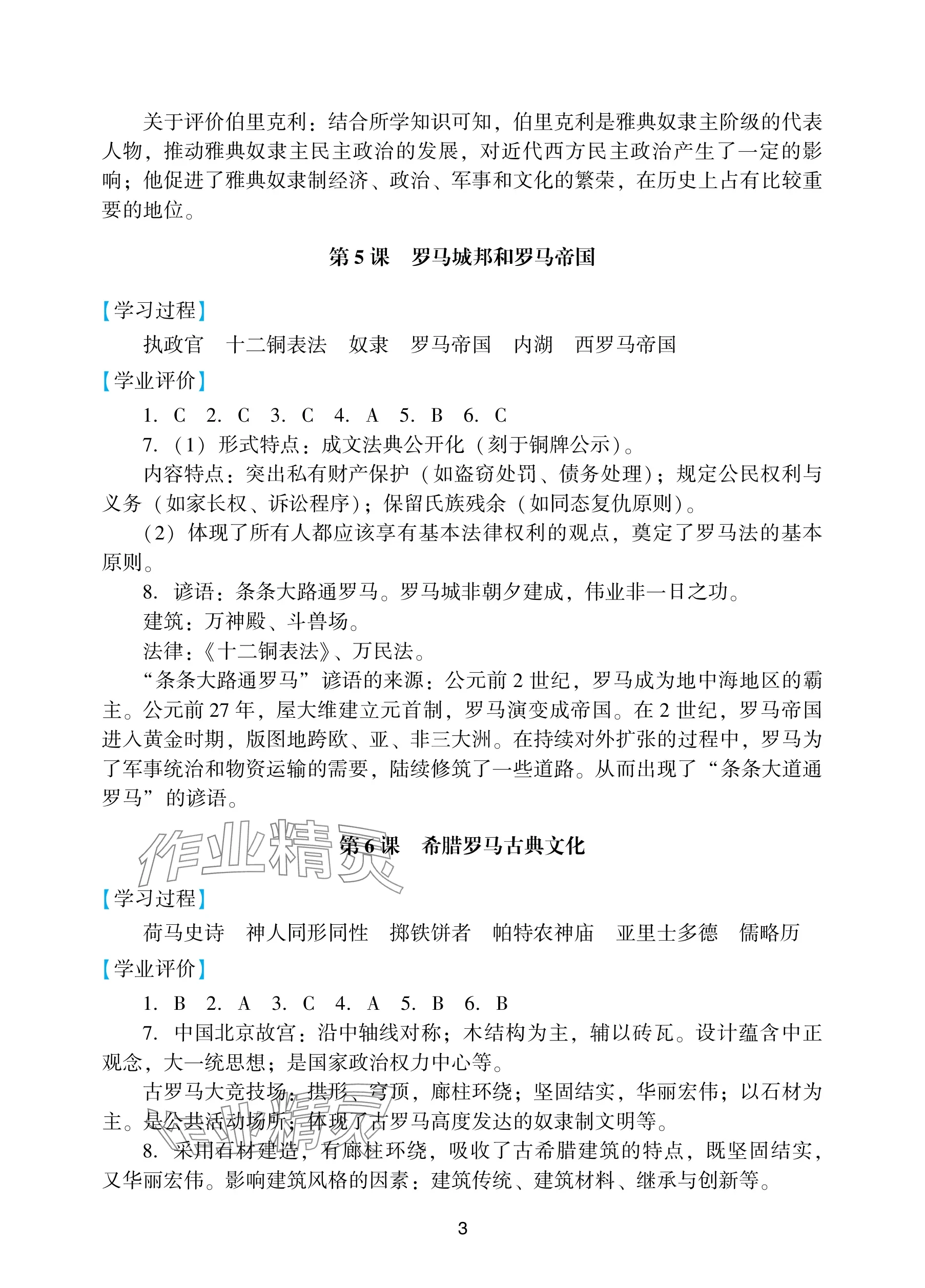 2025年陽(yáng)光學(xué)業(yè)評(píng)價(jià)九年級(jí)歷史上冊(cè)人教版 參考答案第3頁(yè)