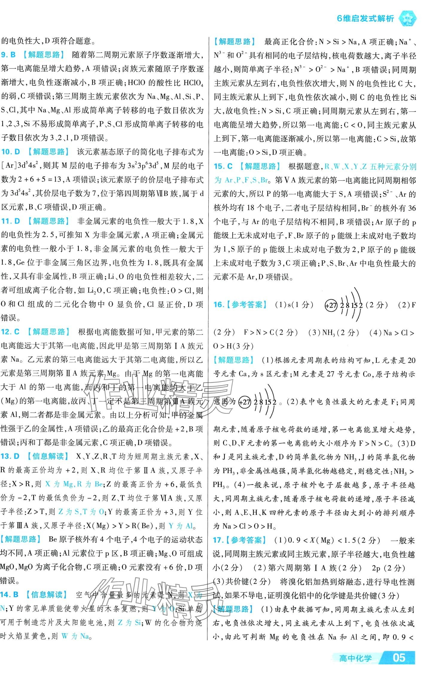 2024年金考卷活頁(yè)題選高中化學(xué)選擇性必修2人教版 第7頁(yè)