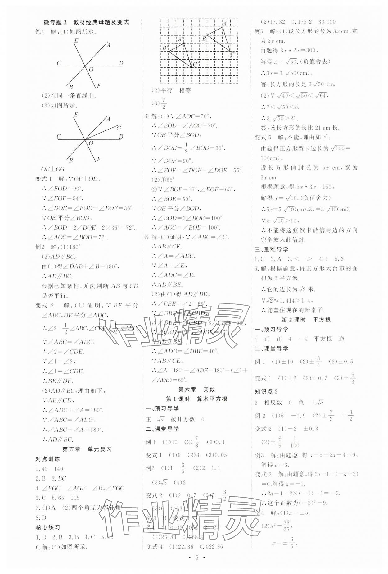 2024年多維導學案七年級數學下冊人教版 參考答案第5頁