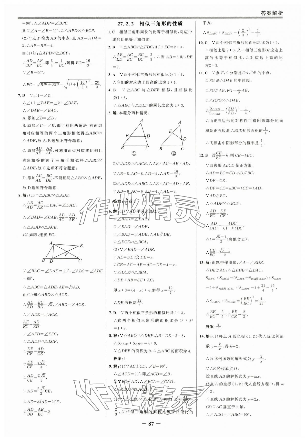 2025年世紀金榜百練百勝九年級數(shù)學下冊人教版 參考答案第10頁