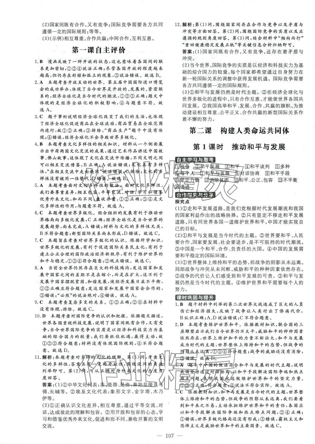 2024年练案九年级道德与法治下册人教版五四制 第3页