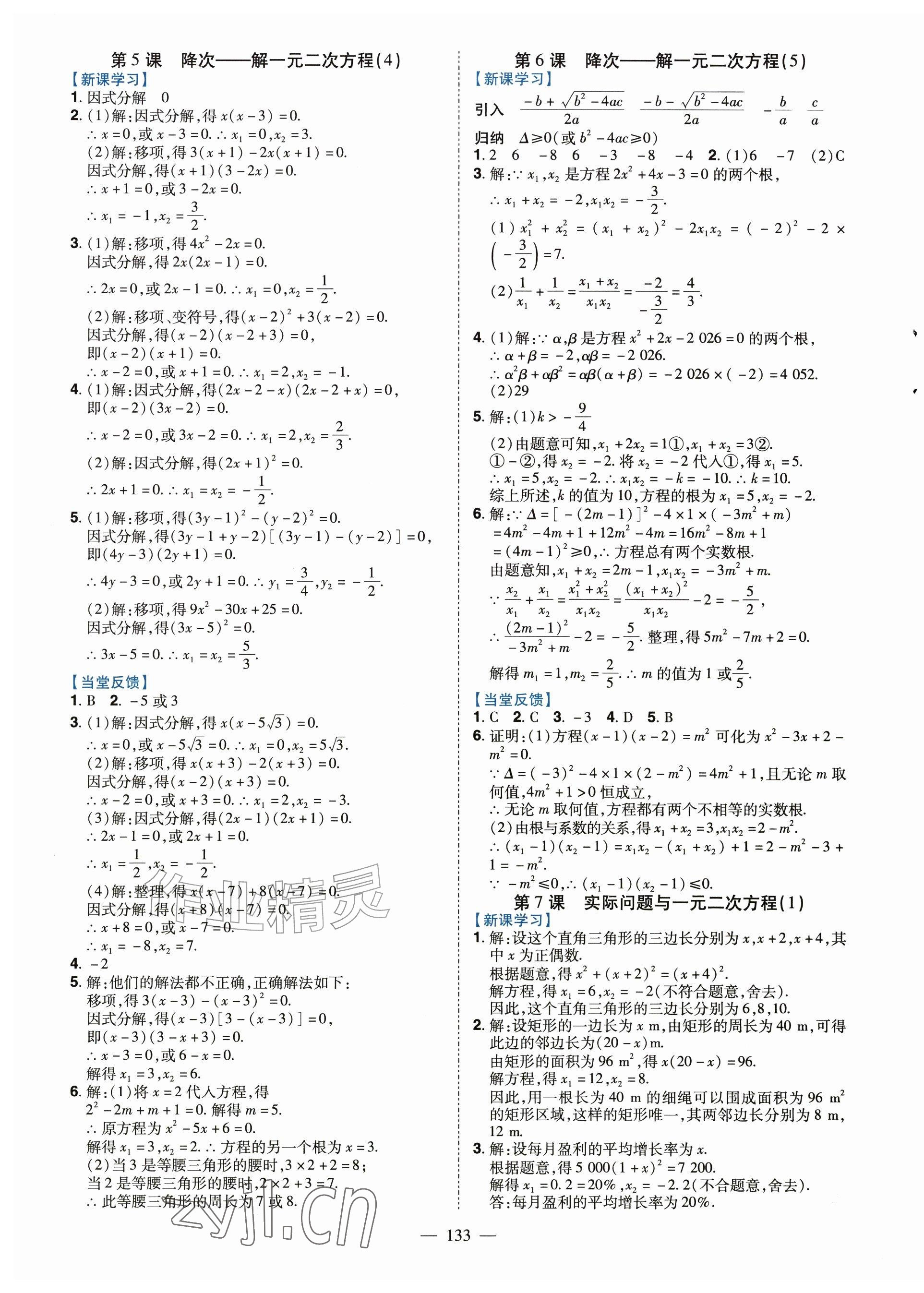 2026年南方新课堂金牌学案九年级数学上册人教版&nbsp;第3页