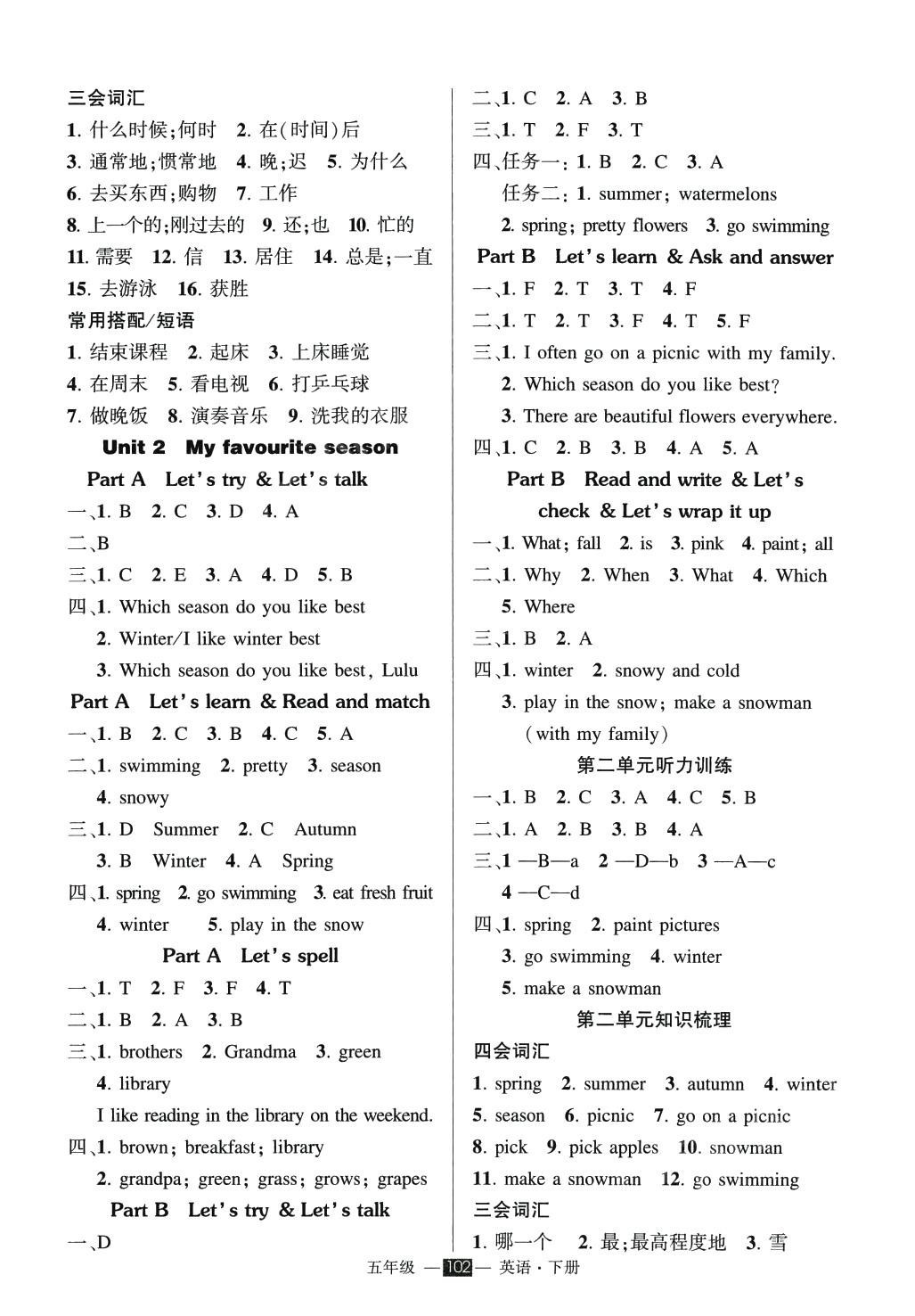 2024年狀元成才路創(chuàng)優(yōu)作業(yè)100分五年級英語下冊人教版 第2頁