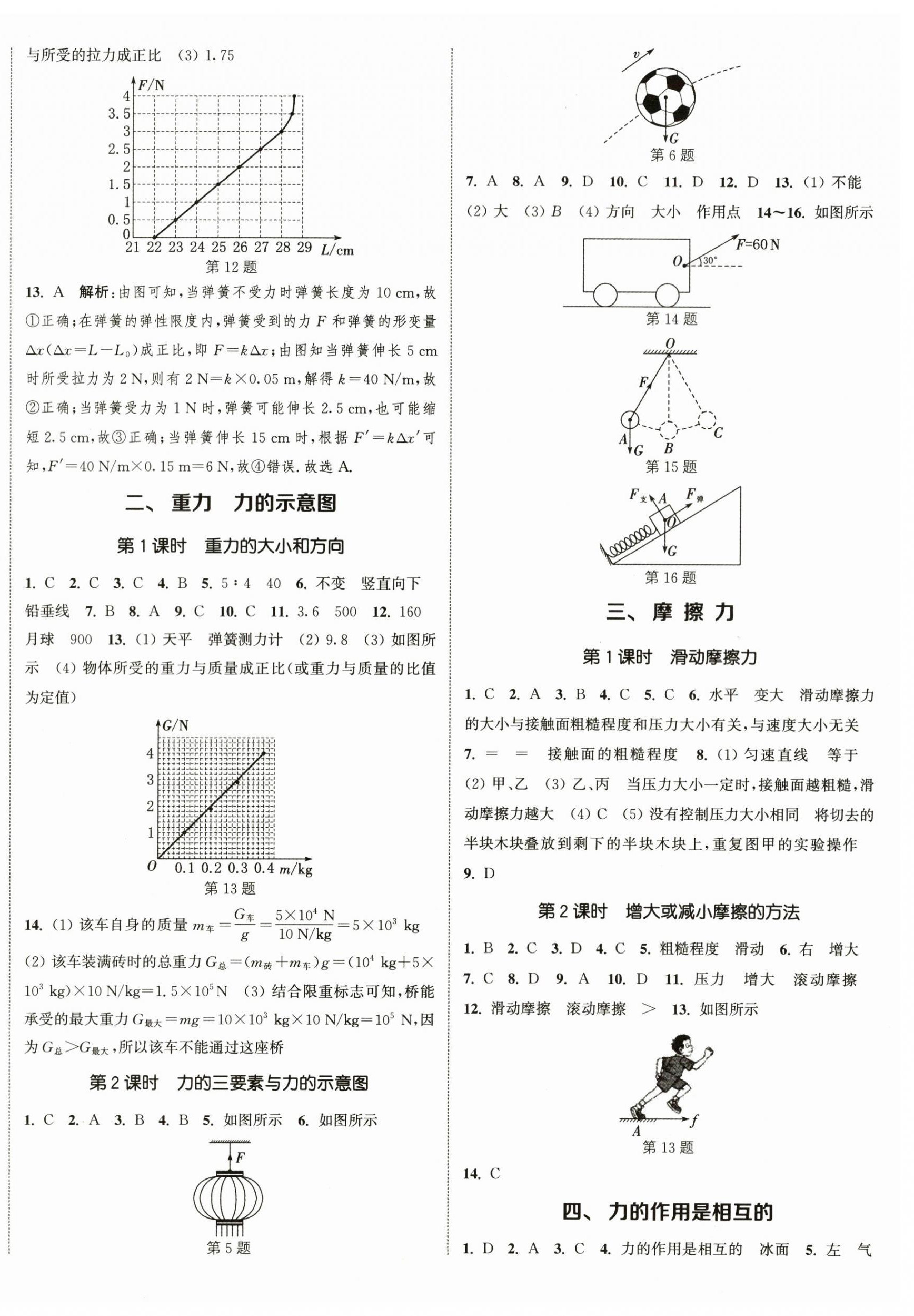 2024年通城學典課時作業(yè)本八年級物理下冊蘇科版陜西專版 參考答案第4頁