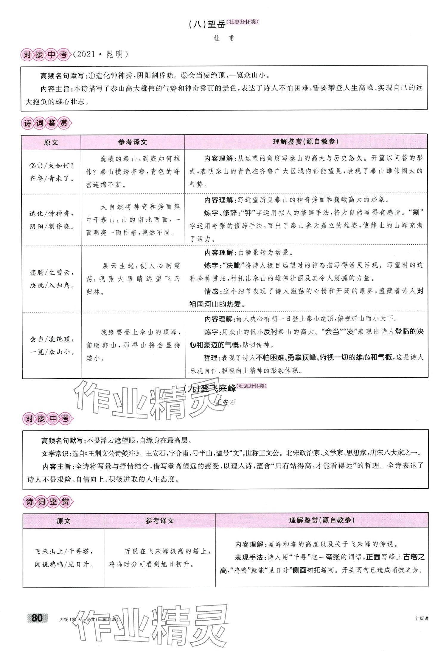 2024年火線100天語文中考云南專版 第80頁