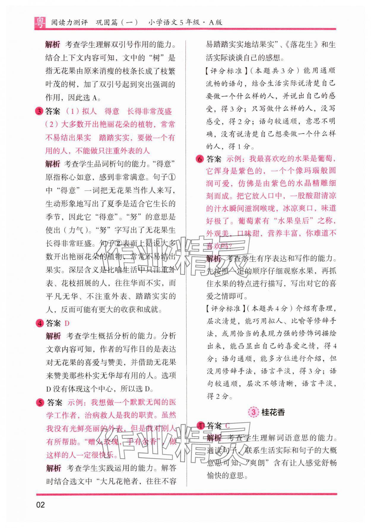 2025年木头马阅读力测评小学语文五年级人教版培优篇A版广东专版 第2页
