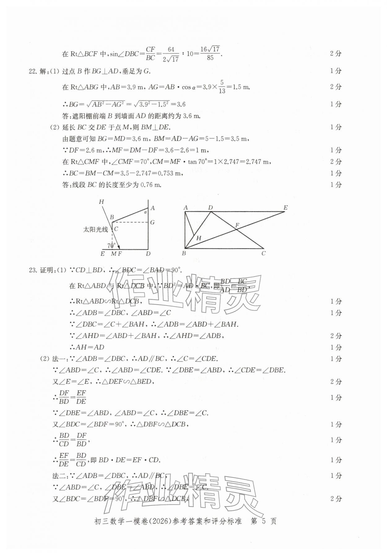 2026年文化课强化训练数学&nbsp;参考答案第5页