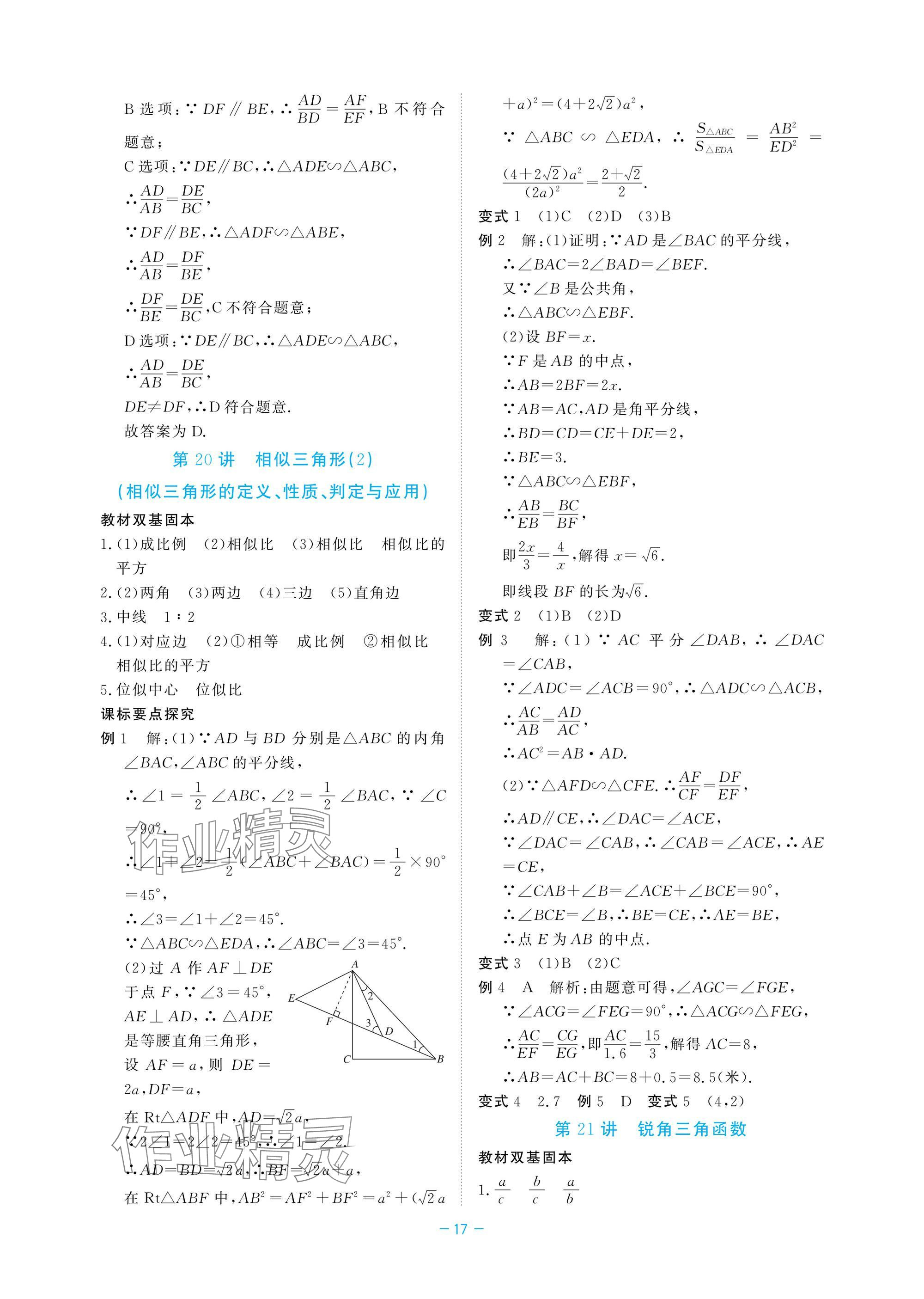 2025年立效學(xué)初中學(xué)業(yè)考試總復(fù)習(xí)中考數(shù)學(xué) 參考答案第17頁