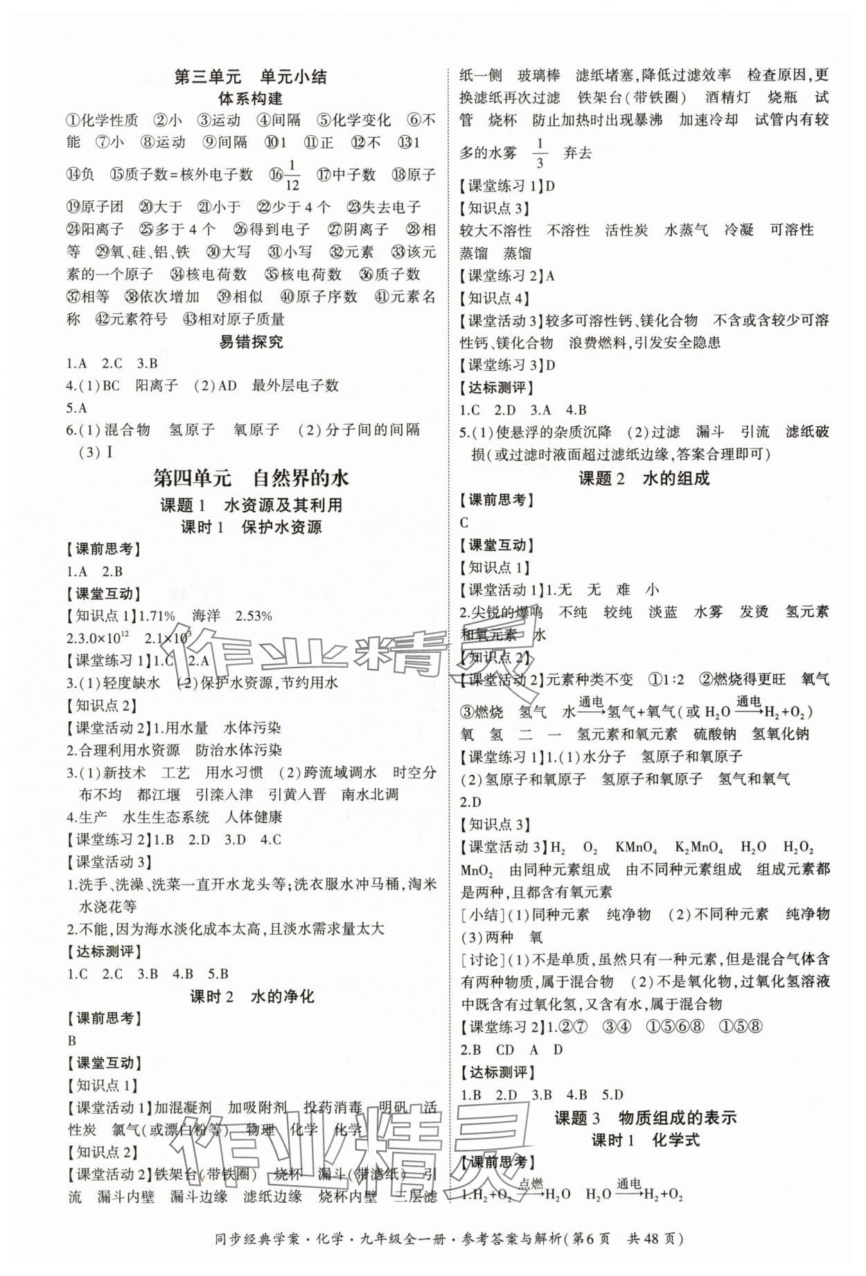 2025年同步经典学案九年级化学全一册人教版 第6页