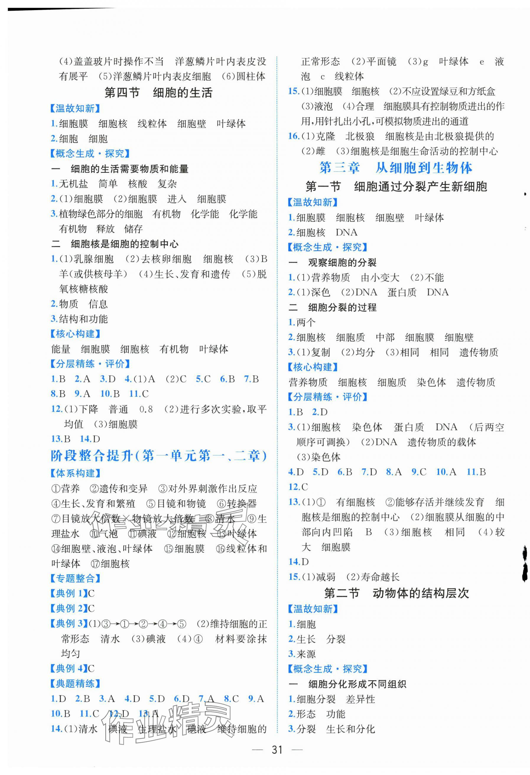 2024年人教金学典同步解析与测评七年级生物上册人教版云南专版 第3页