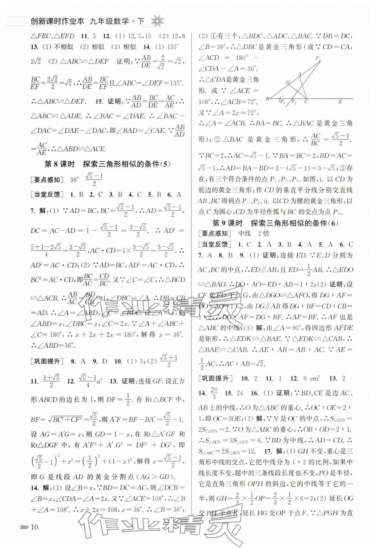 2024年创新课时作业本九年级数学下册苏科版 第10页