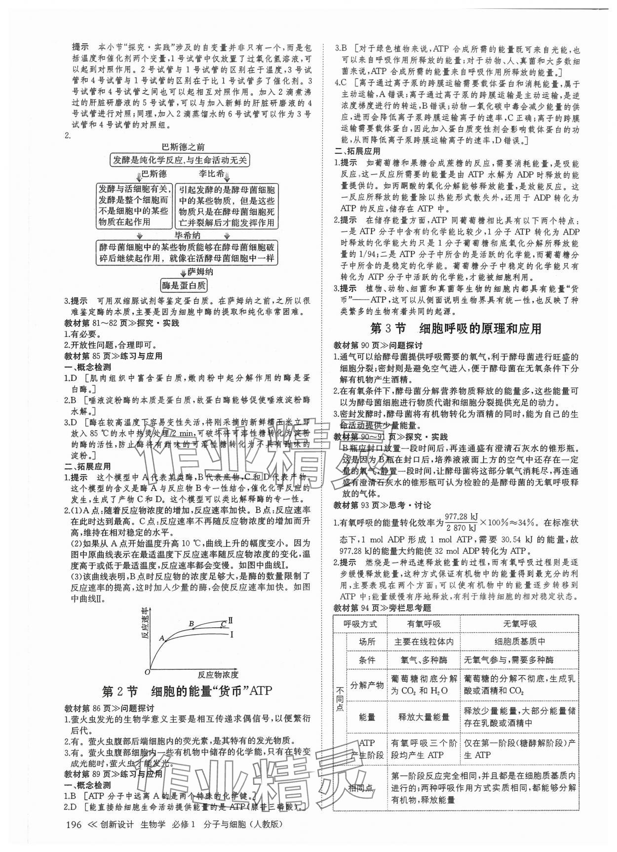 2024年創(chuàng)新設(shè)計高中生物必修1人教版 參考答案第7頁