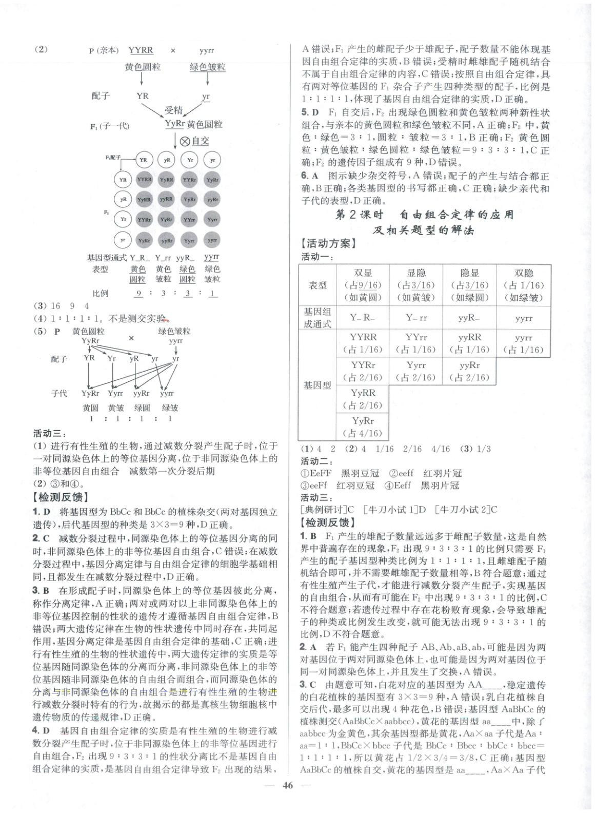 2025年活動單導(dǎo)學(xué)課程高中生物必修第二冊蘇教版&nbsp;第6頁