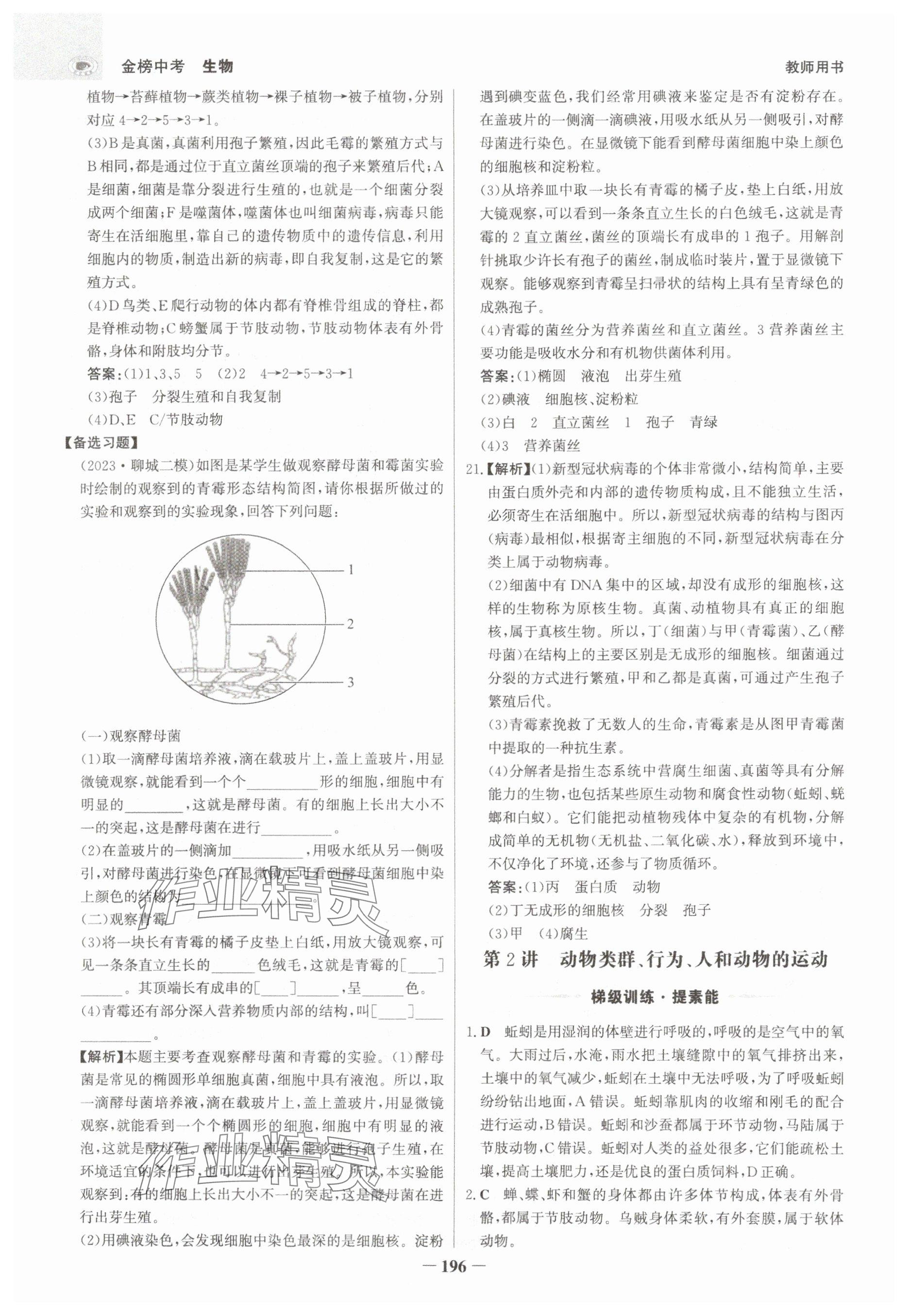 2025年世紀(jì)金榜金榜中考生物河北專(zhuān)版 參考答案第4頁(yè)