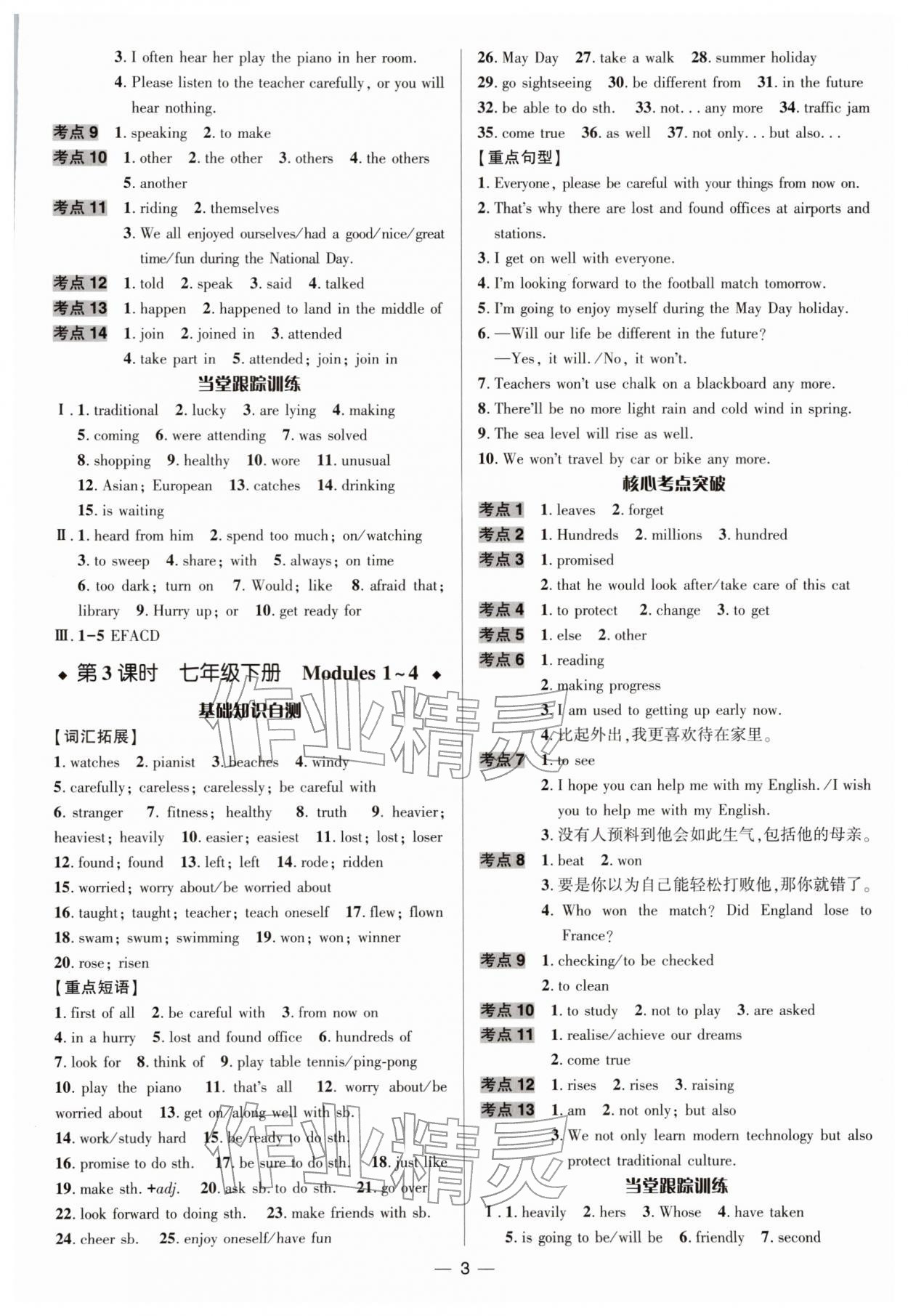 2026年中考对策英语外研版&nbsp;参考答案第3页