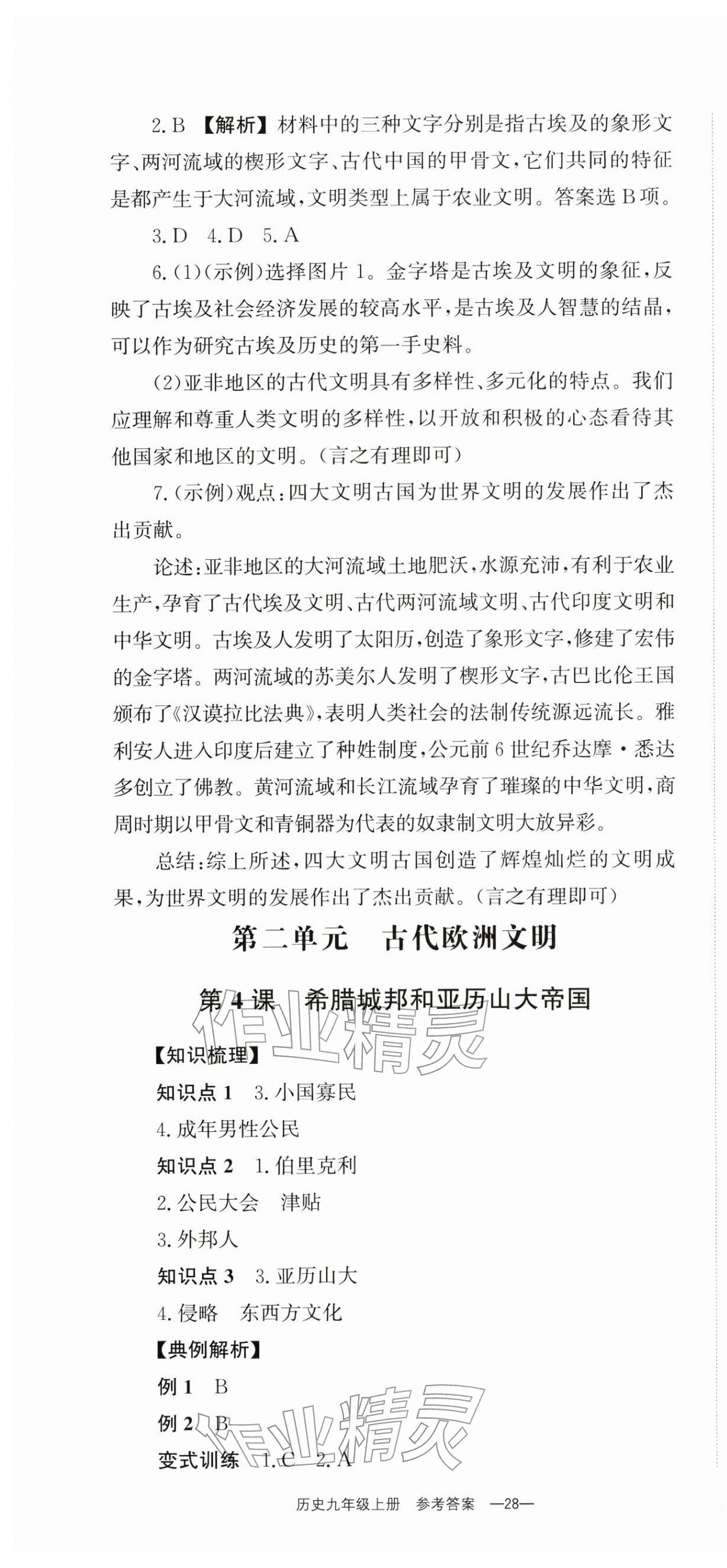 2025年全效学习同步学练测九年级历史上册人教版 第4页