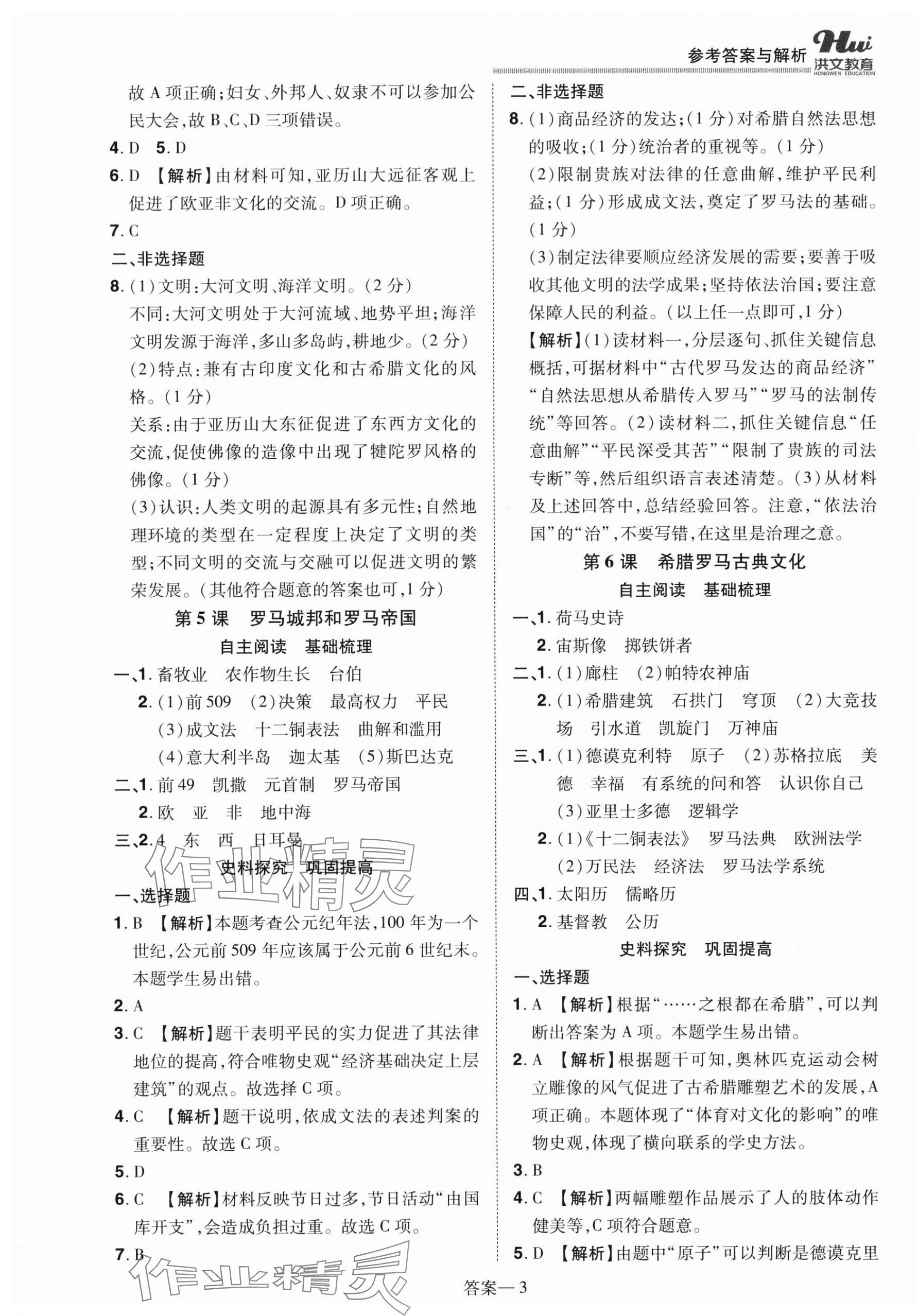 2025年洪文教育优学案九年级历史全一册人教版 第3页