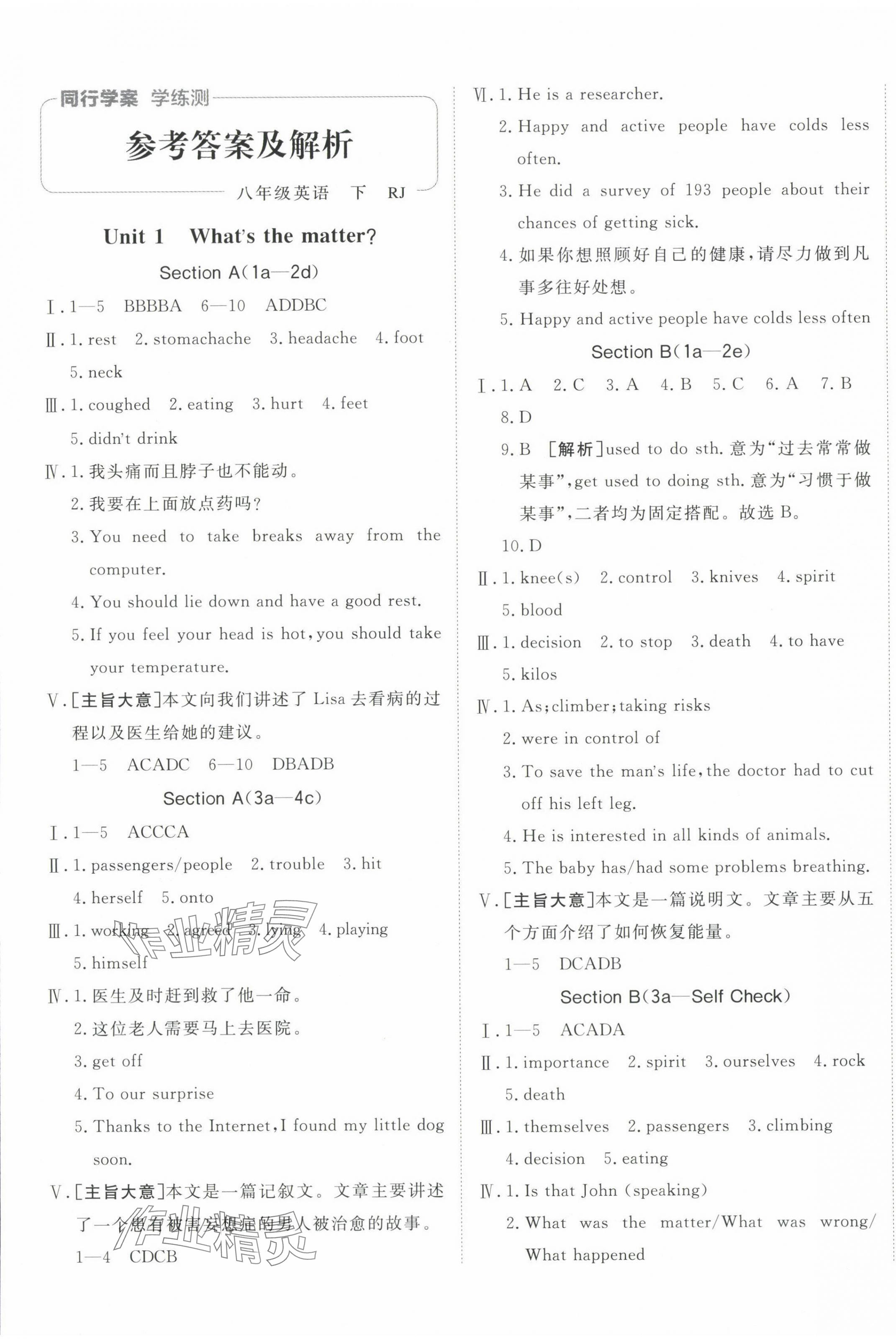 2024年同行學案學練測八年級英語下冊人教版 第1頁