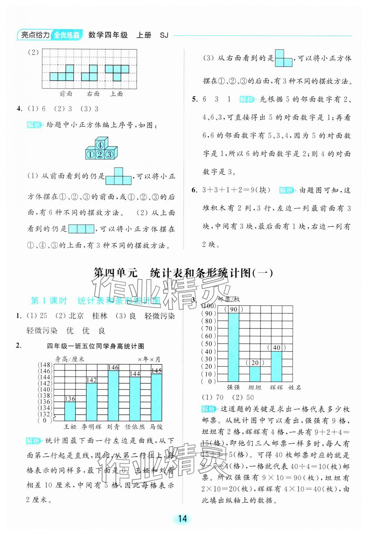 2023年亮點給力全優(yōu)練霸四年級數學上冊蘇教版 參考答案第14頁