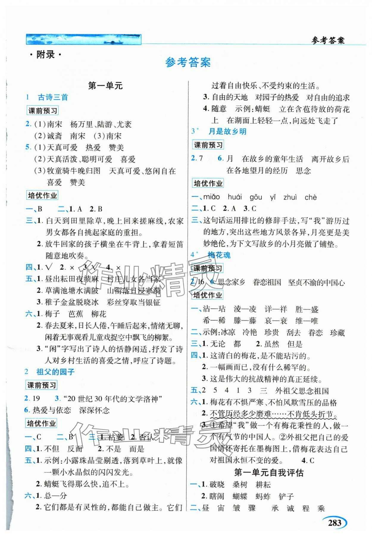 2025年新世紀(jì)英才引探練創(chuàng)英才教程五年級語文下冊人教版 第1頁