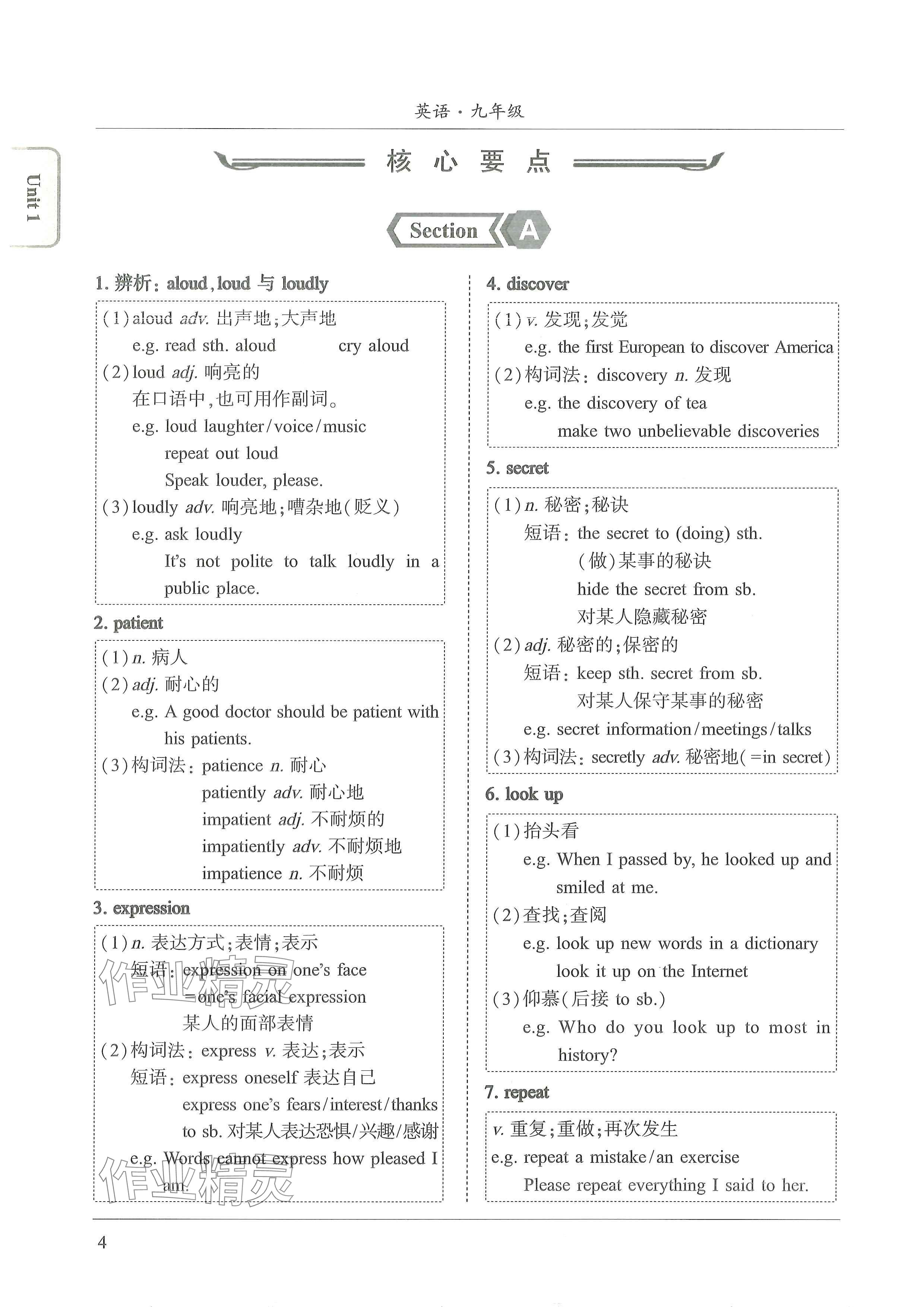 2024年新视界初中英语九年级英语上册人教版 参考答案第5页