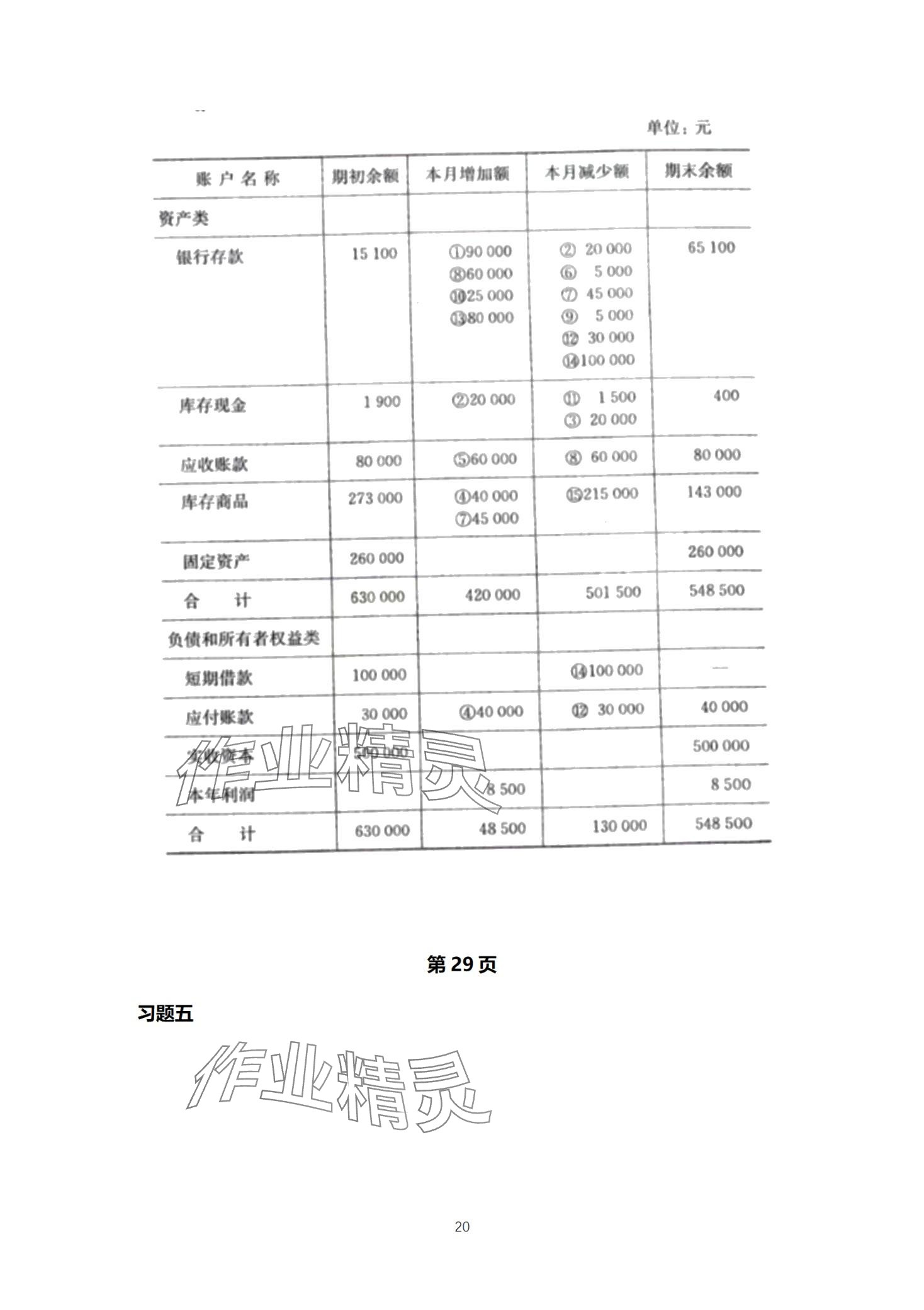 2024年基础会计习题集中职综合&nbsp;第20页