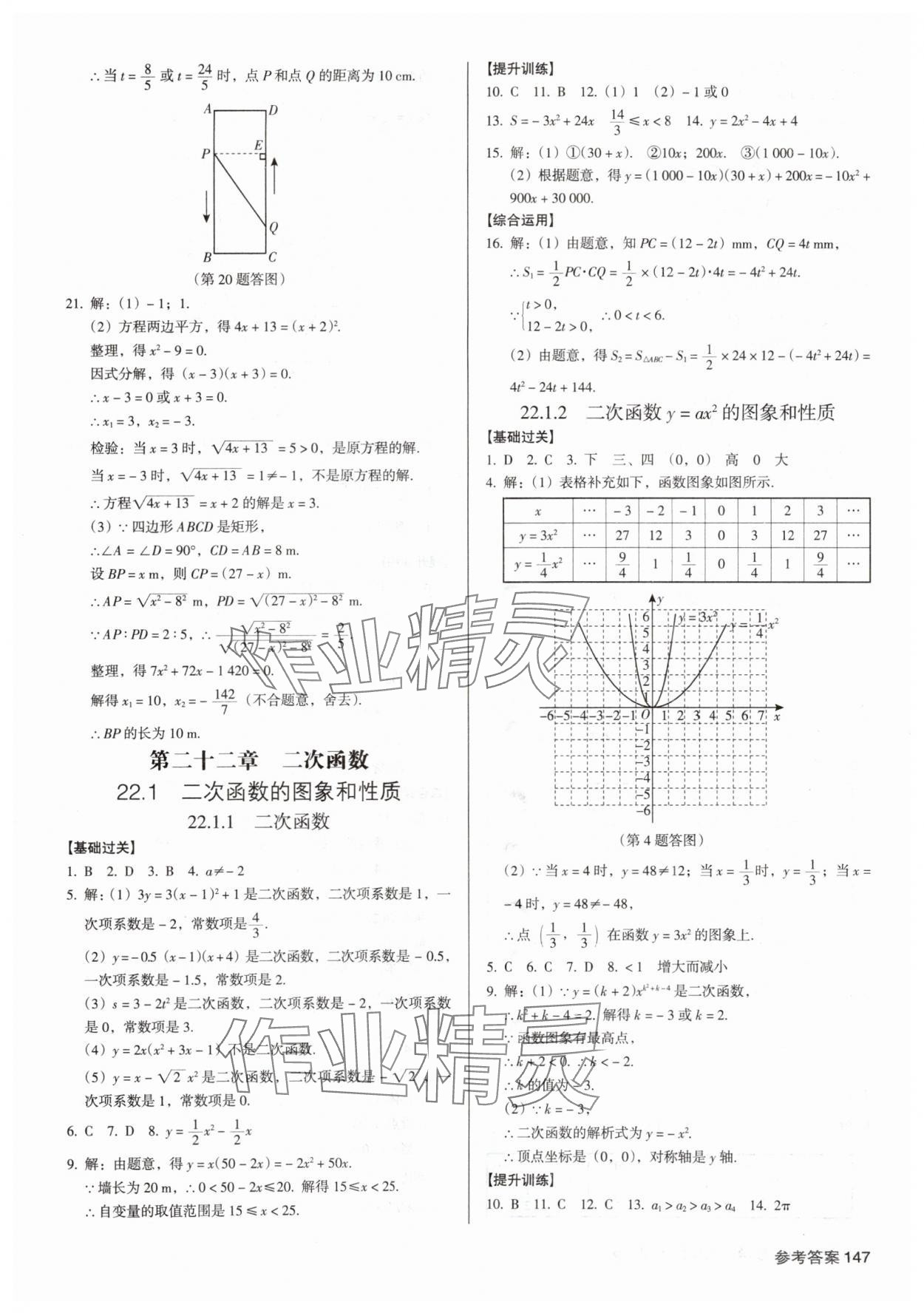 2025年全優(yōu)點(diǎn)練課計(jì)劃九年級數(shù)學(xué)上冊人教版 參考答案第9頁