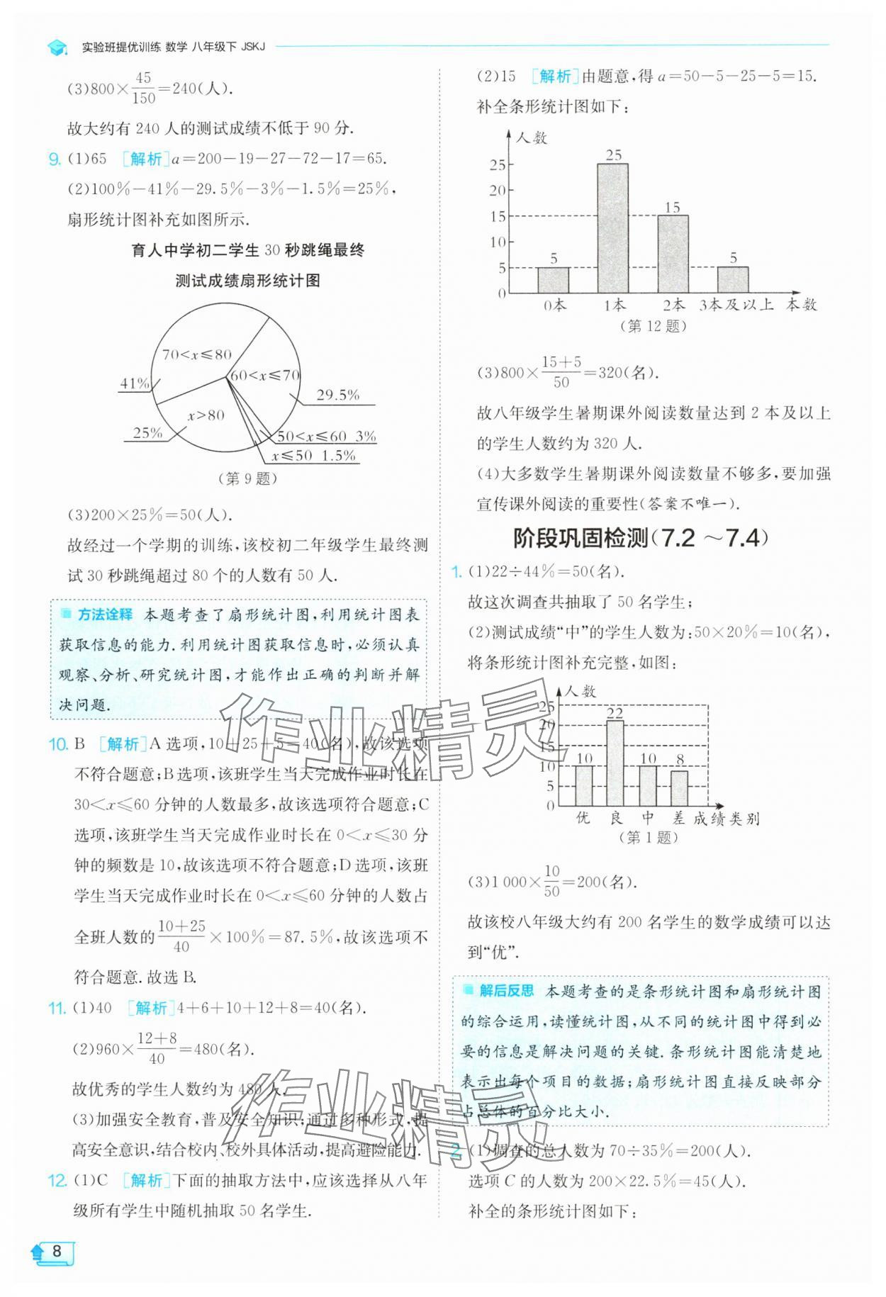 2024年实验班提优训练八年级数学下册苏科版 参考答案第8页