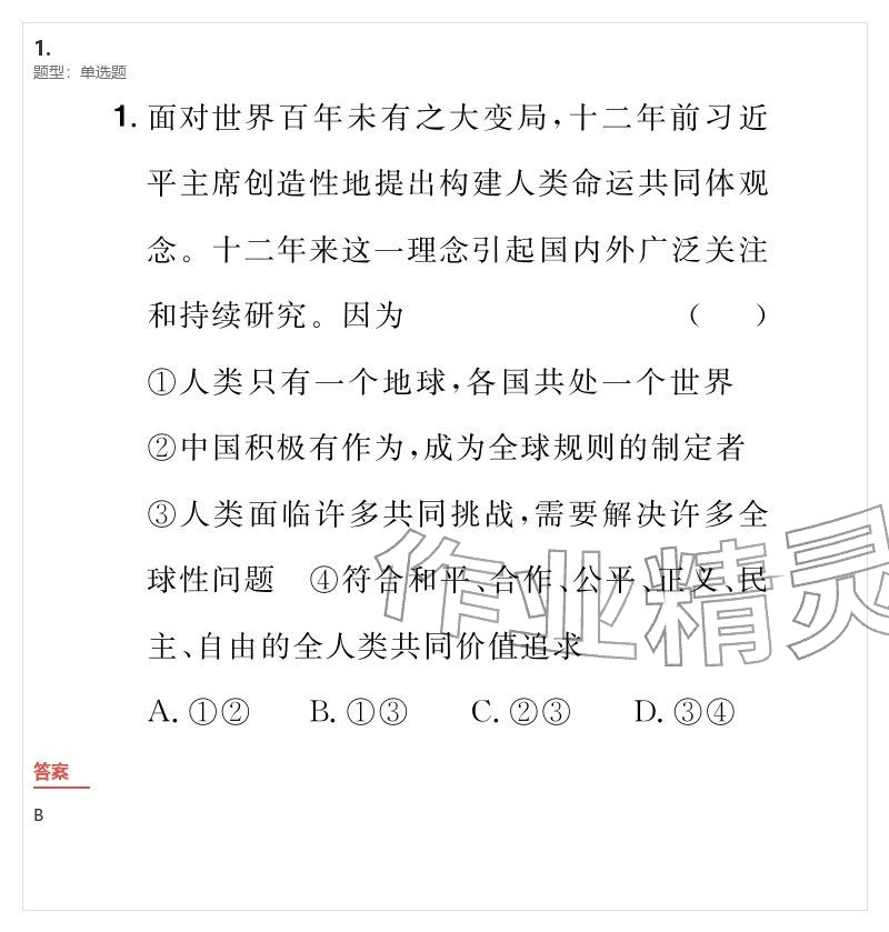 2026年优质课堂导学案九年级道德与法治下册人教版&nbsp;参考答案第30页