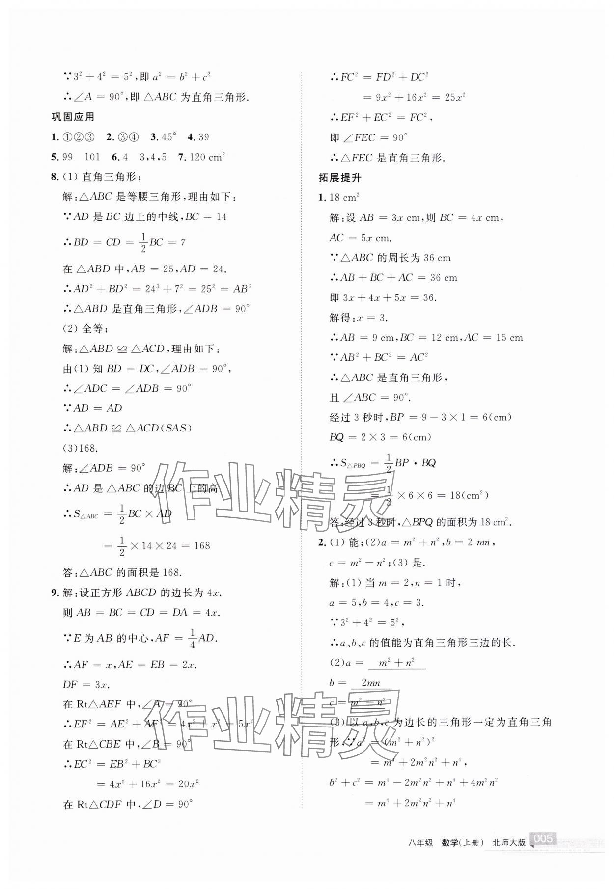 2023年學(xué)習(xí)之友八年級數(shù)學(xué)上冊北師大版 參考答案第5頁