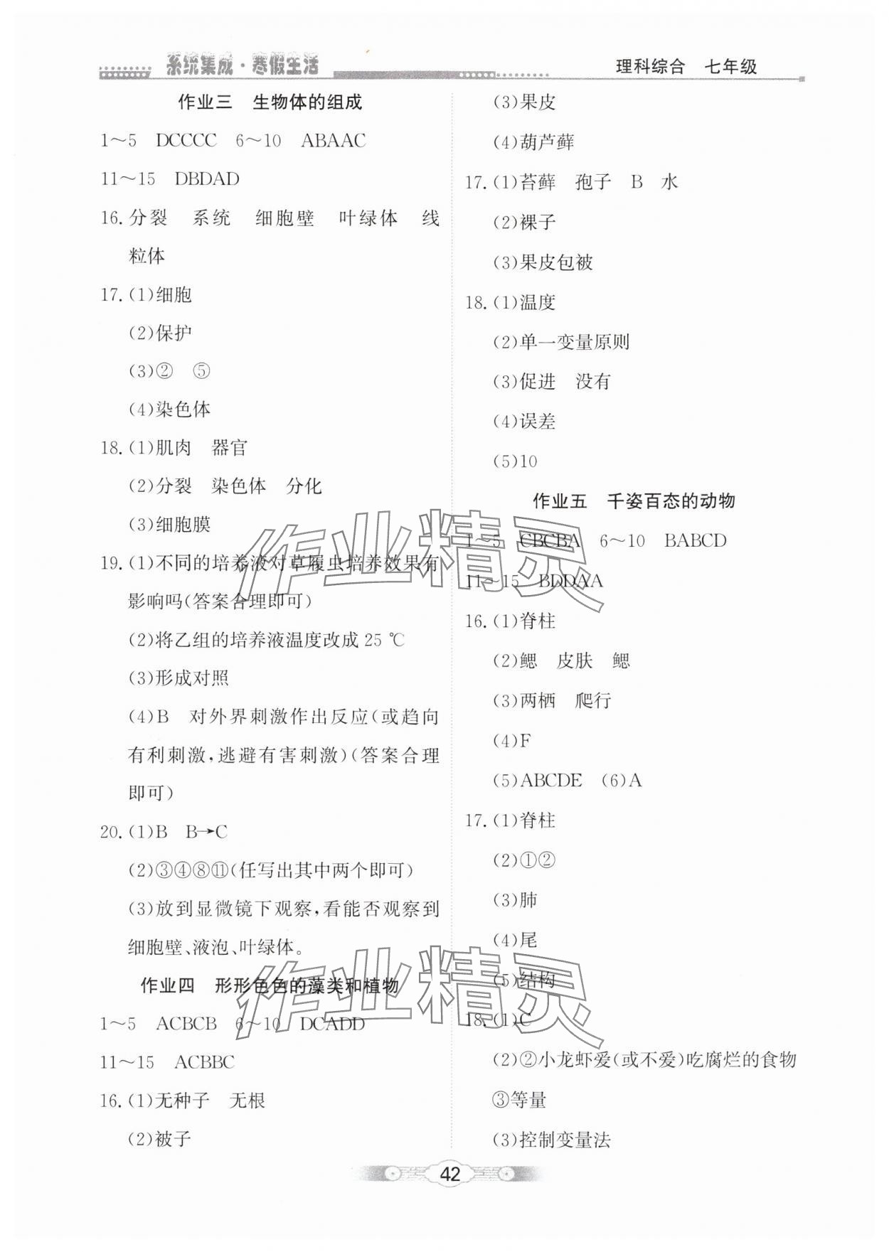 2025年系统集成寒假生活七年级理科综合 第2页