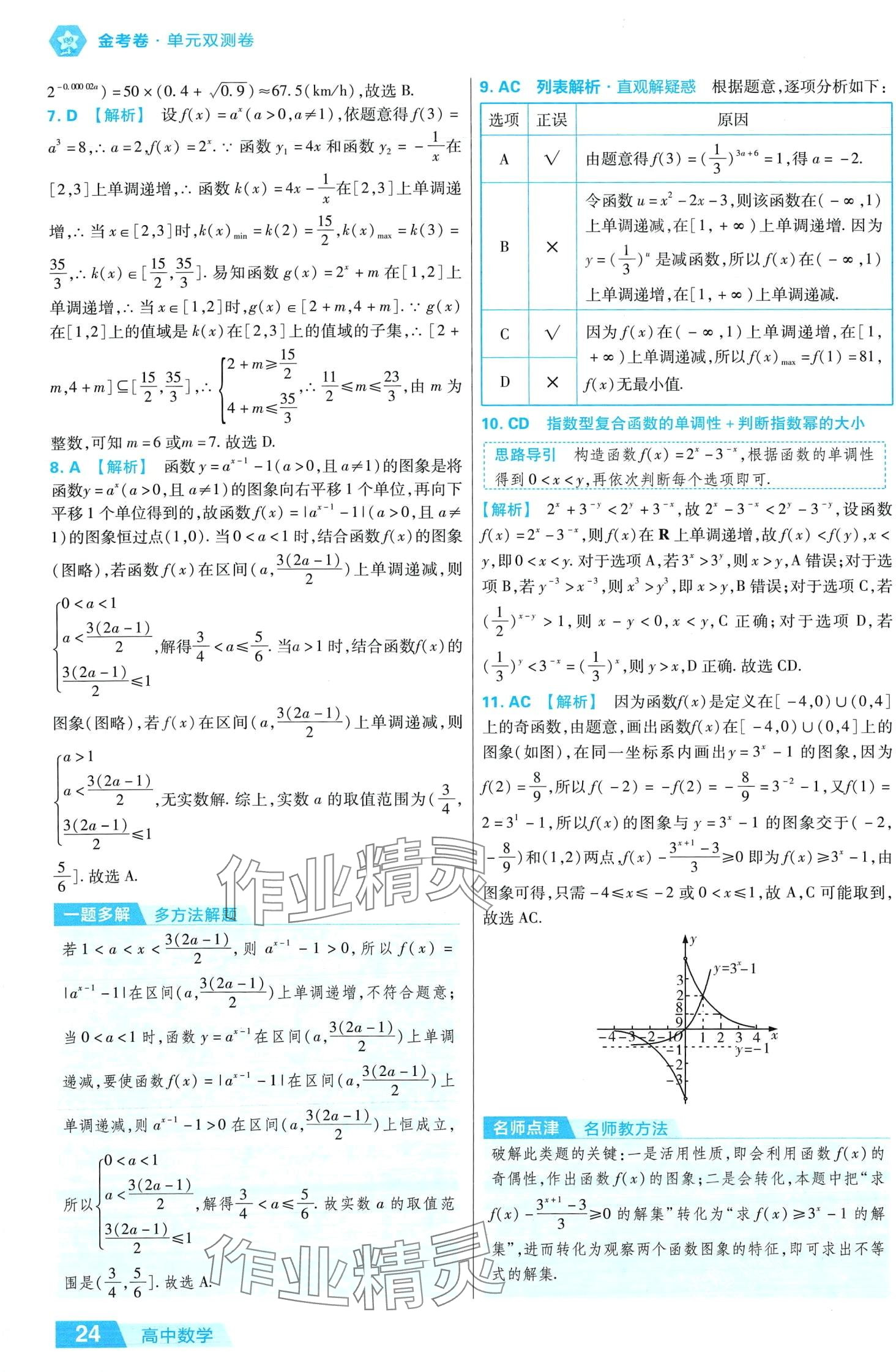 2024年金考卷活頁(yè)題選高中數(shù)學(xué)必修1北師大版 第24頁(yè)