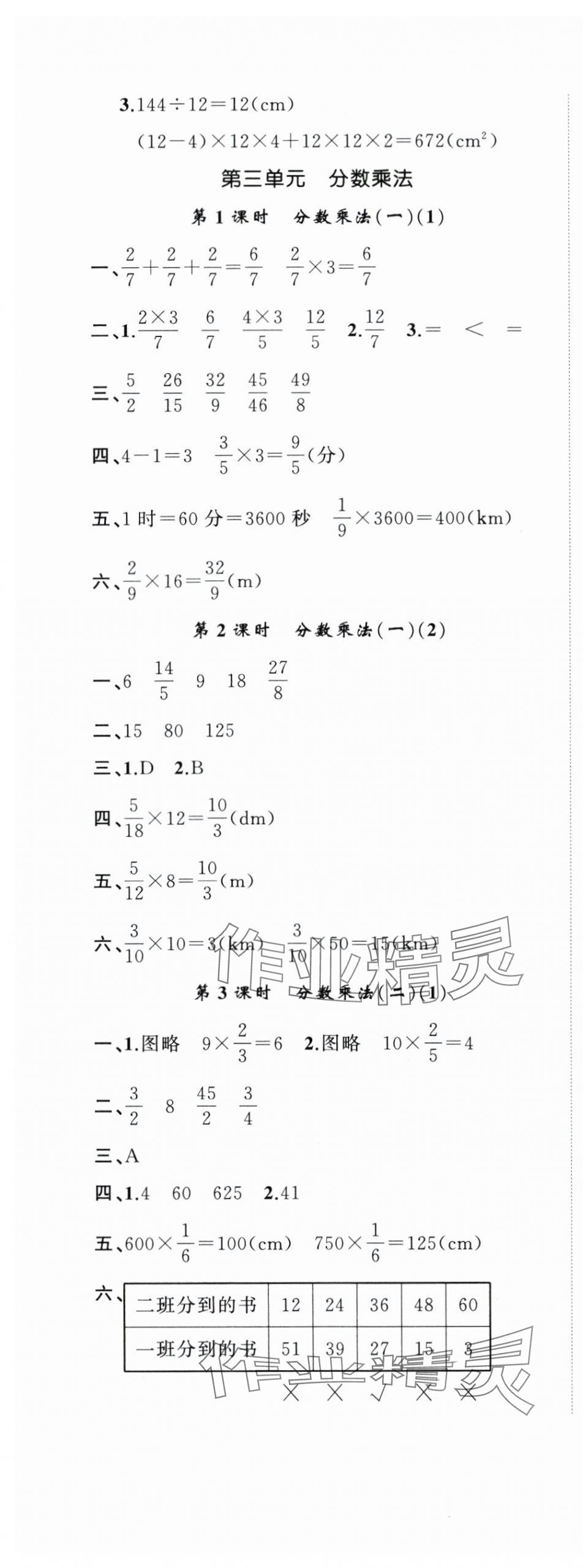 2024年名師面對面先學(xué)后練五年級數(shù)學(xué)下冊北師大版 參考答案第5頁