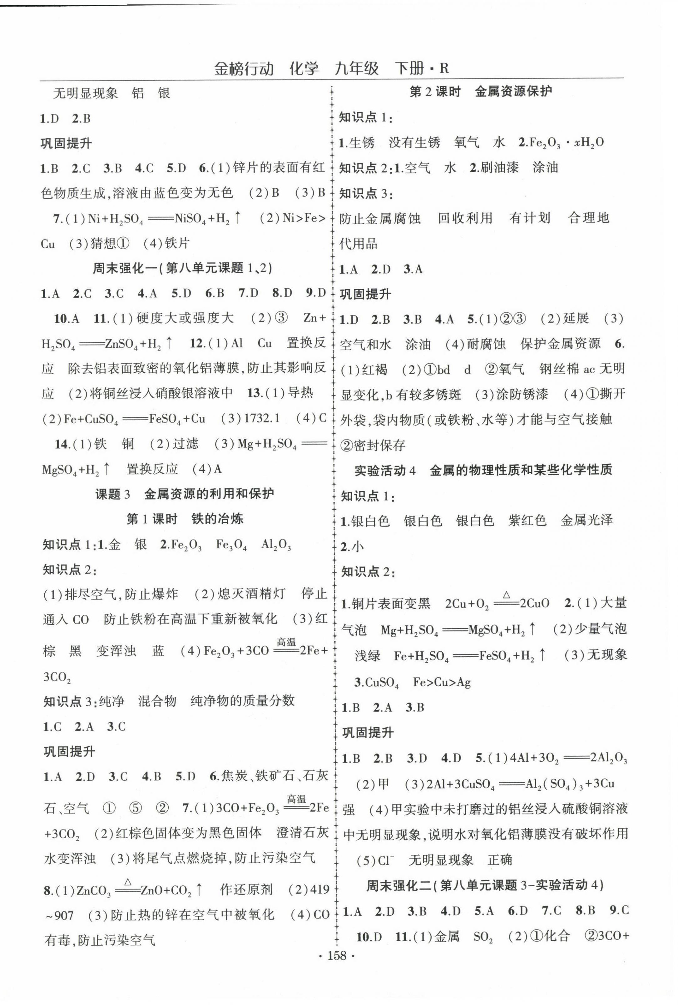 2025年金榜行动九年级化学下册人教版 第2页