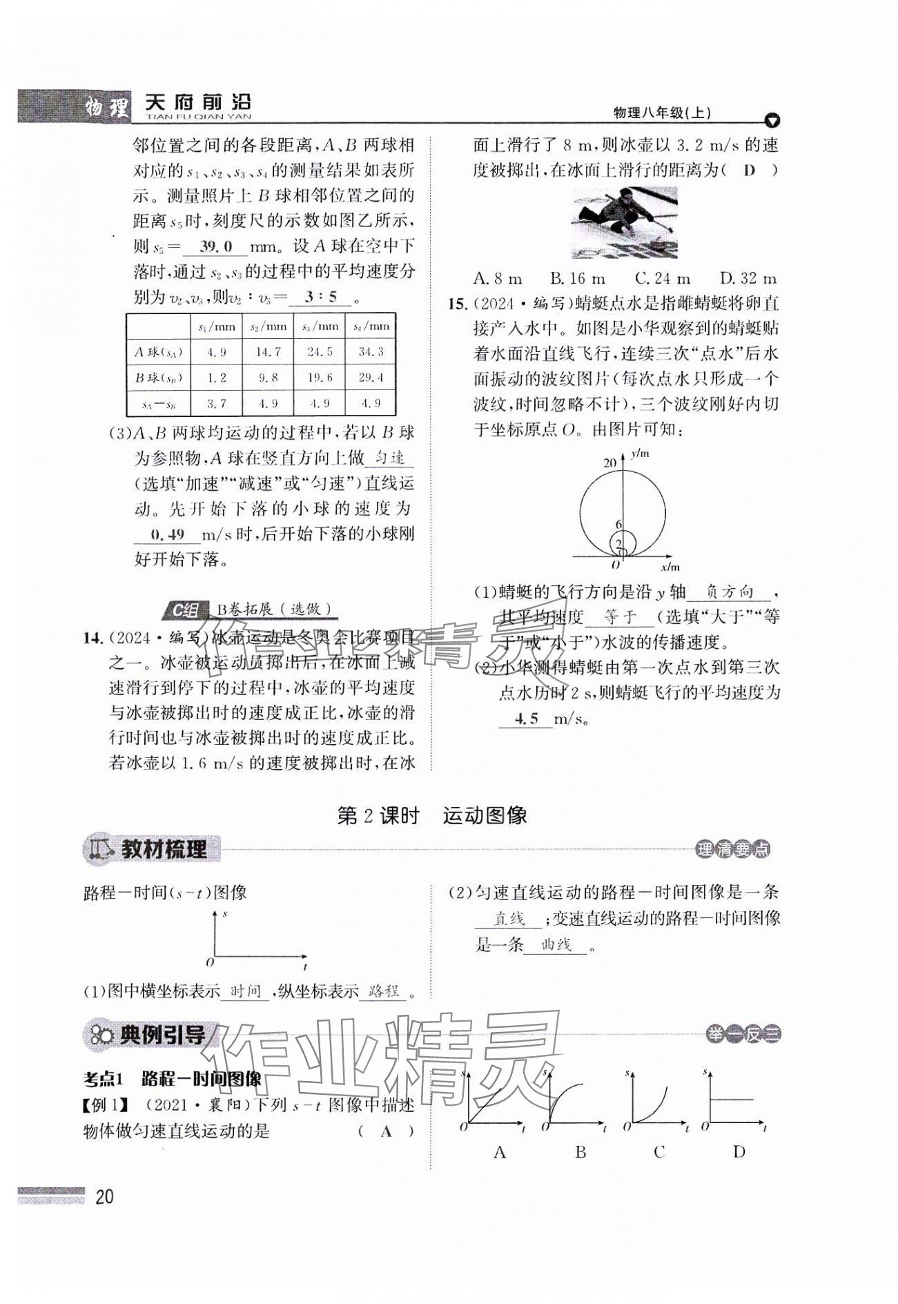 2024年天府前沿八年級(jí)物理上冊(cè)教科版課時(shí)同步培優(yōu)訓(xùn)練 參考答案第20頁(yè)