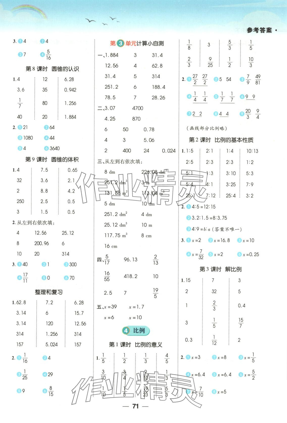 2025年跳跳熊預(yù)習(xí)日日清六年級數(shù)學(xué)下冊人教版&nbsp;第3頁