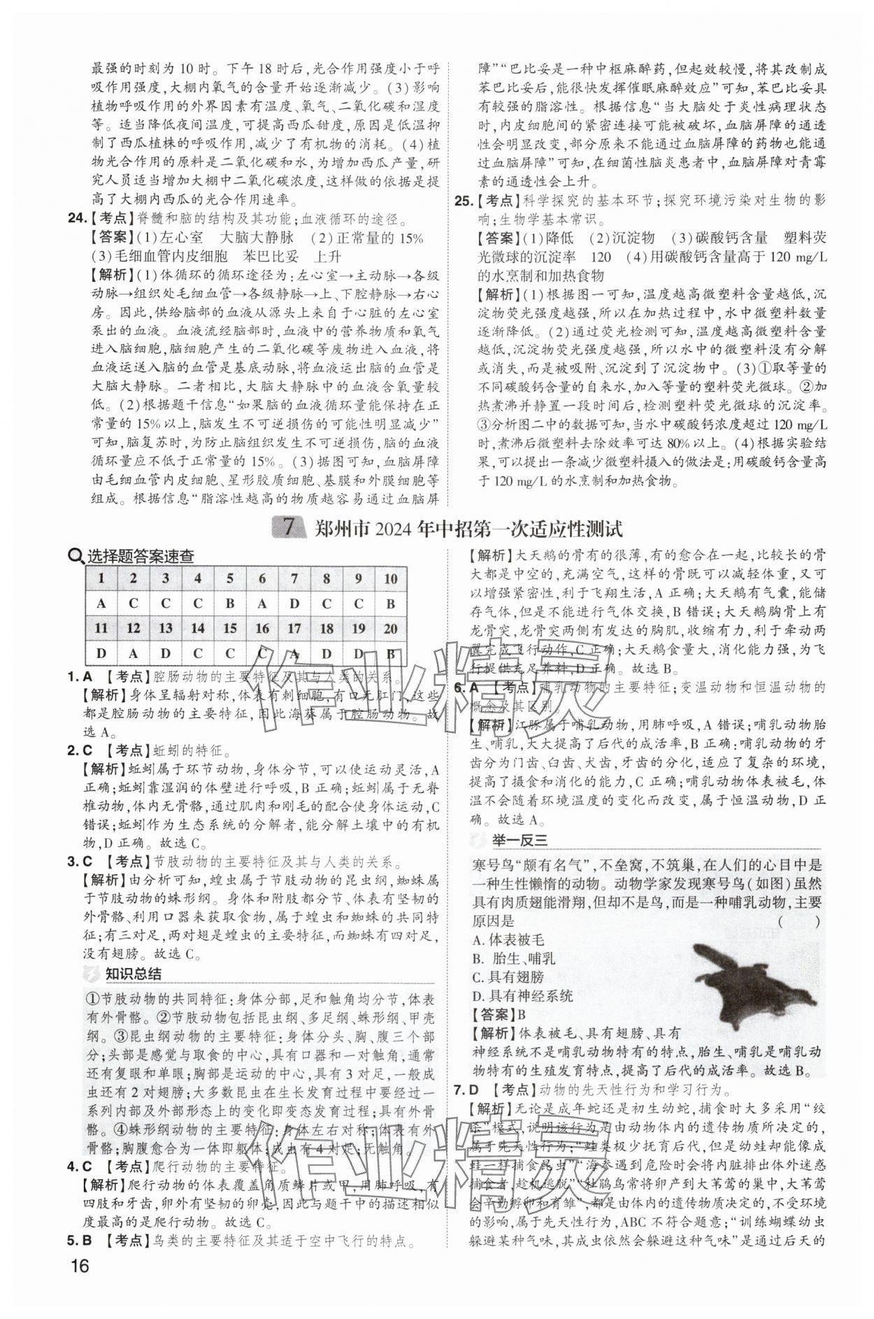 2025年中考導航東方出版社生物河南專版 第16頁