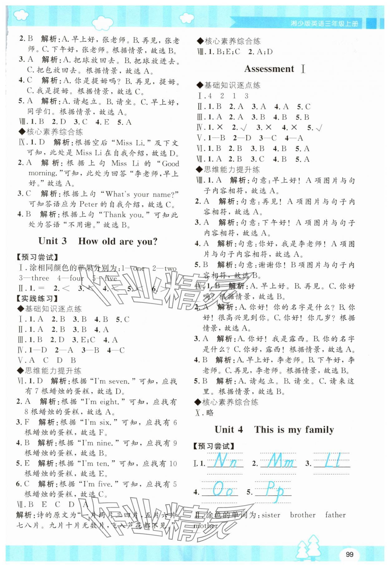 2025年同步实践评价课程基础训练三年级英语上册湘少版 第2页
