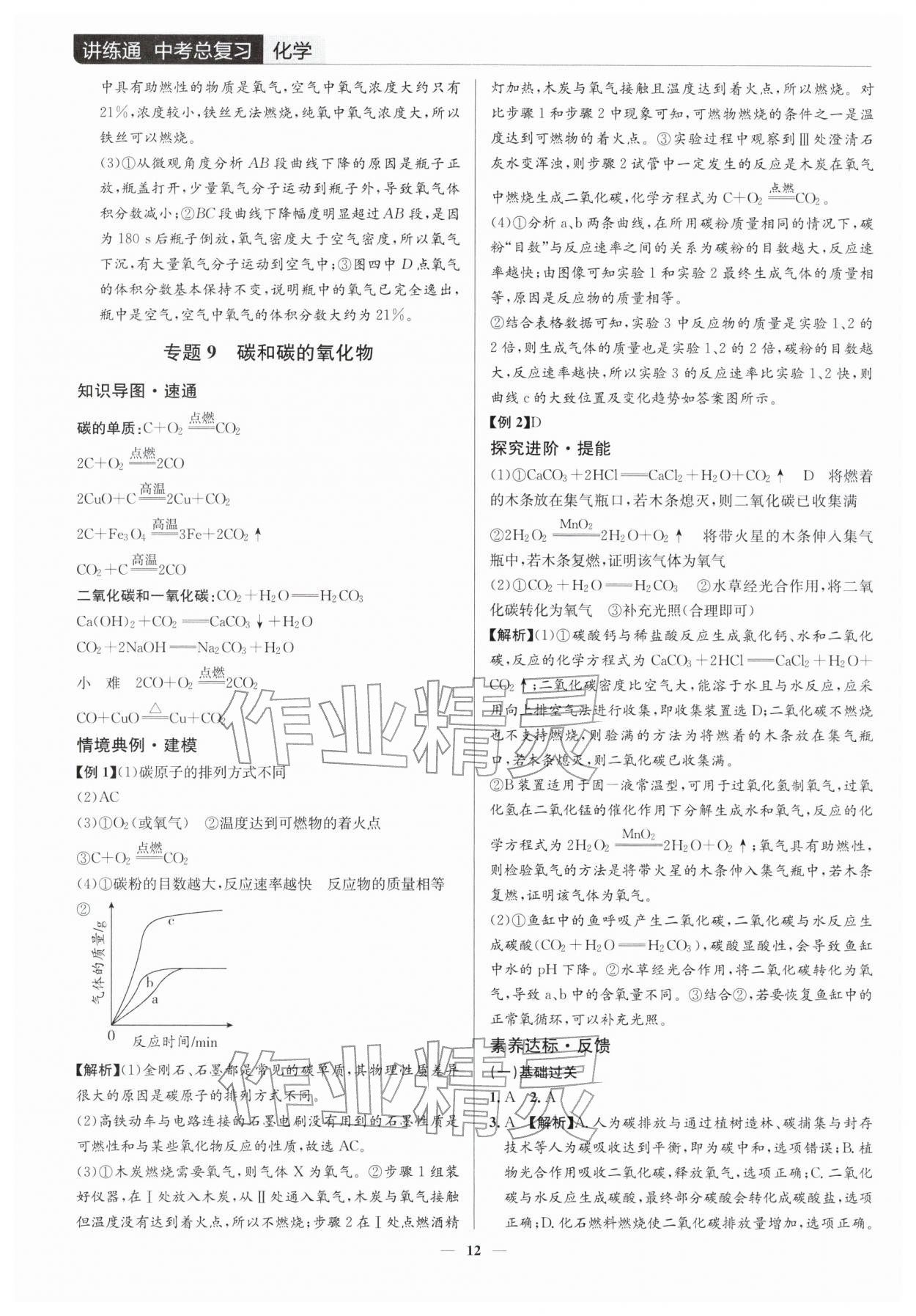 2026年廣東名師講練通中考總復(fù)習(xí)化學(xué)深圳專版&nbsp;參考答案第12頁