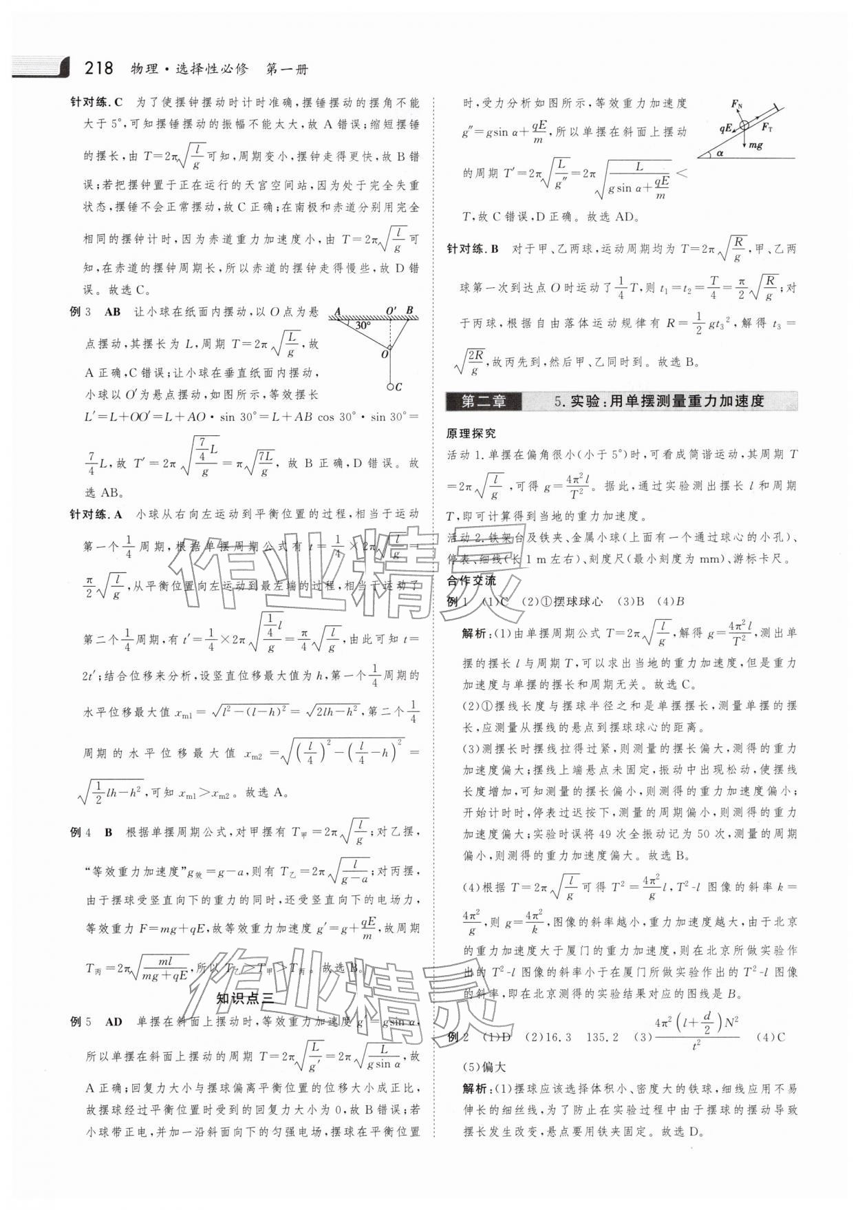 2025年金版新学案高中物理选择性必修第一册人教版 参考答案第17页