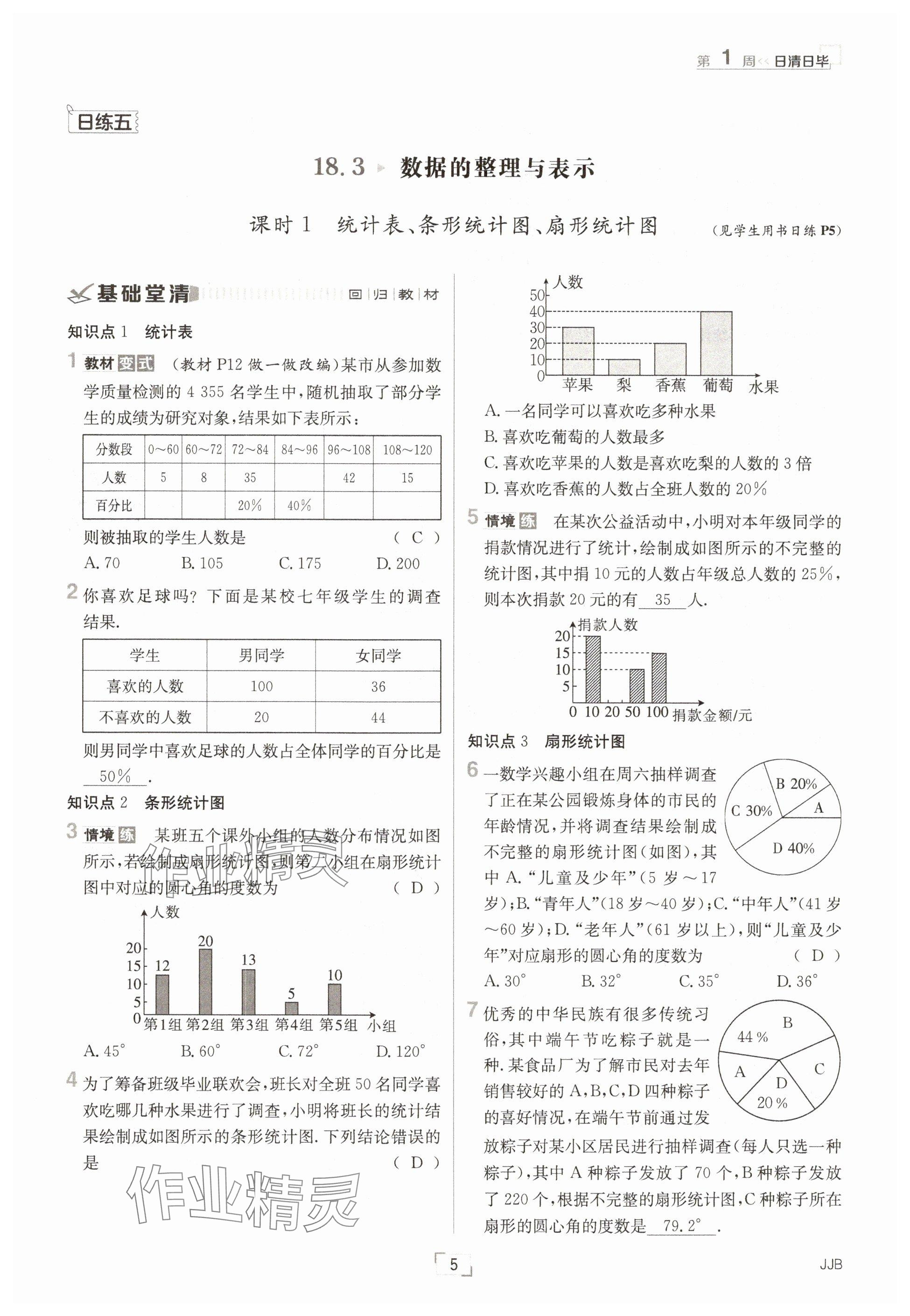 2025年日清周練八年級(jí)數(shù)學(xué)下冊(cè)冀教版 參考答案第5頁