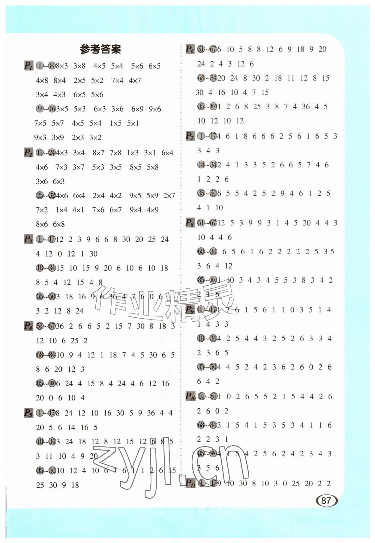 2026年全横式每天100道口算题卡二年级上册人教版&nbsp;第1页
