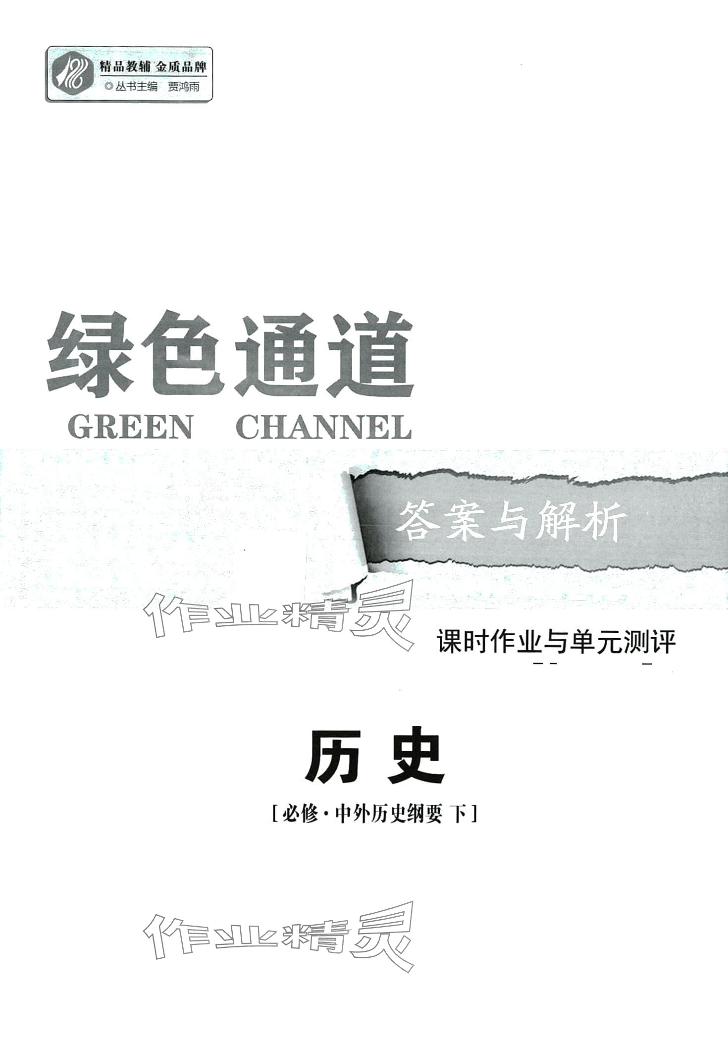 2024年綠色通道45分鐘課時(shí)作業(yè)與單元測(cè)評(píng)高中歷史必修下冊(cè)人教版 第1頁