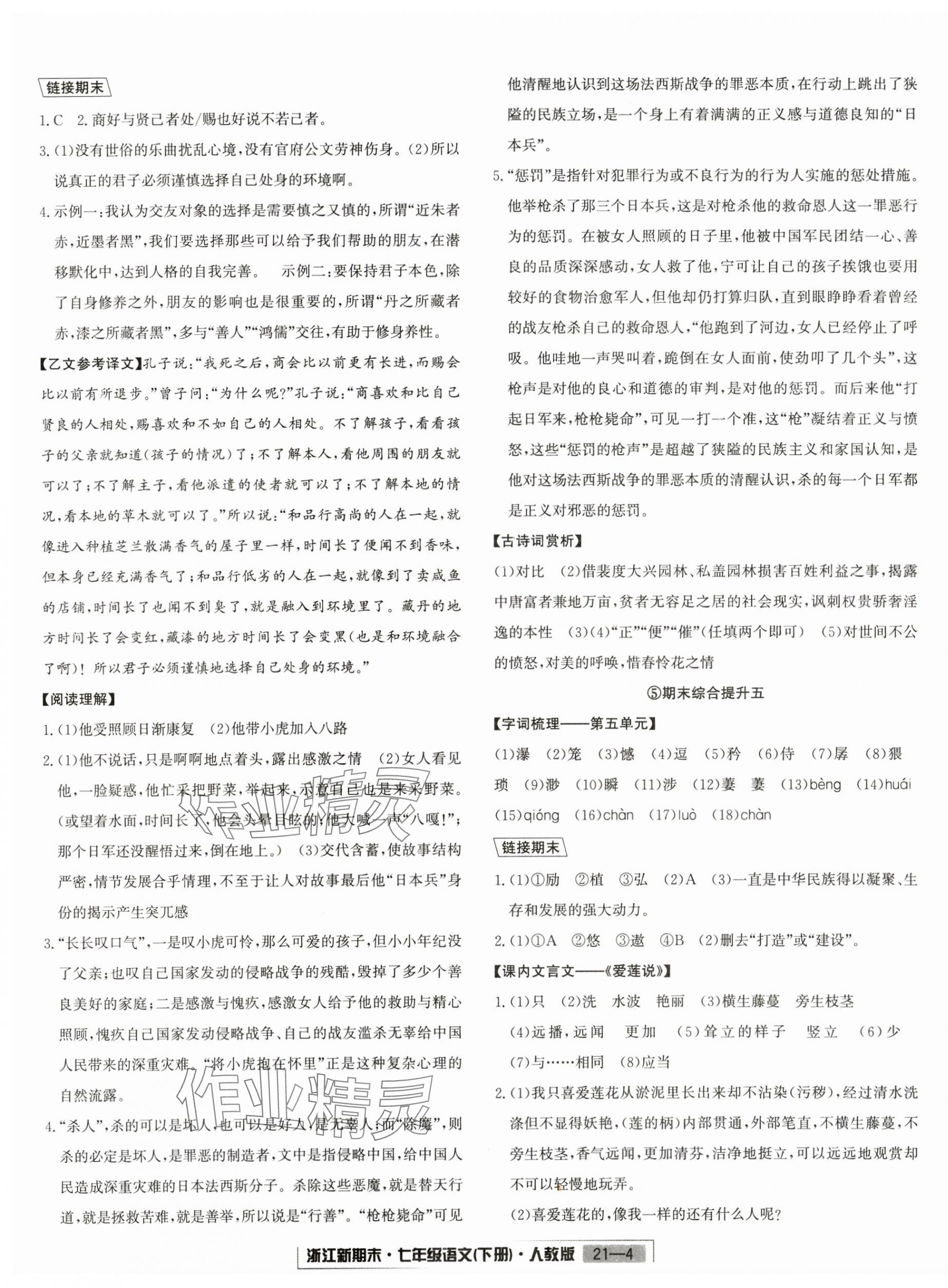 2024年勵耘書業(yè)浙江新期末七年級語文下冊人教版 第4頁