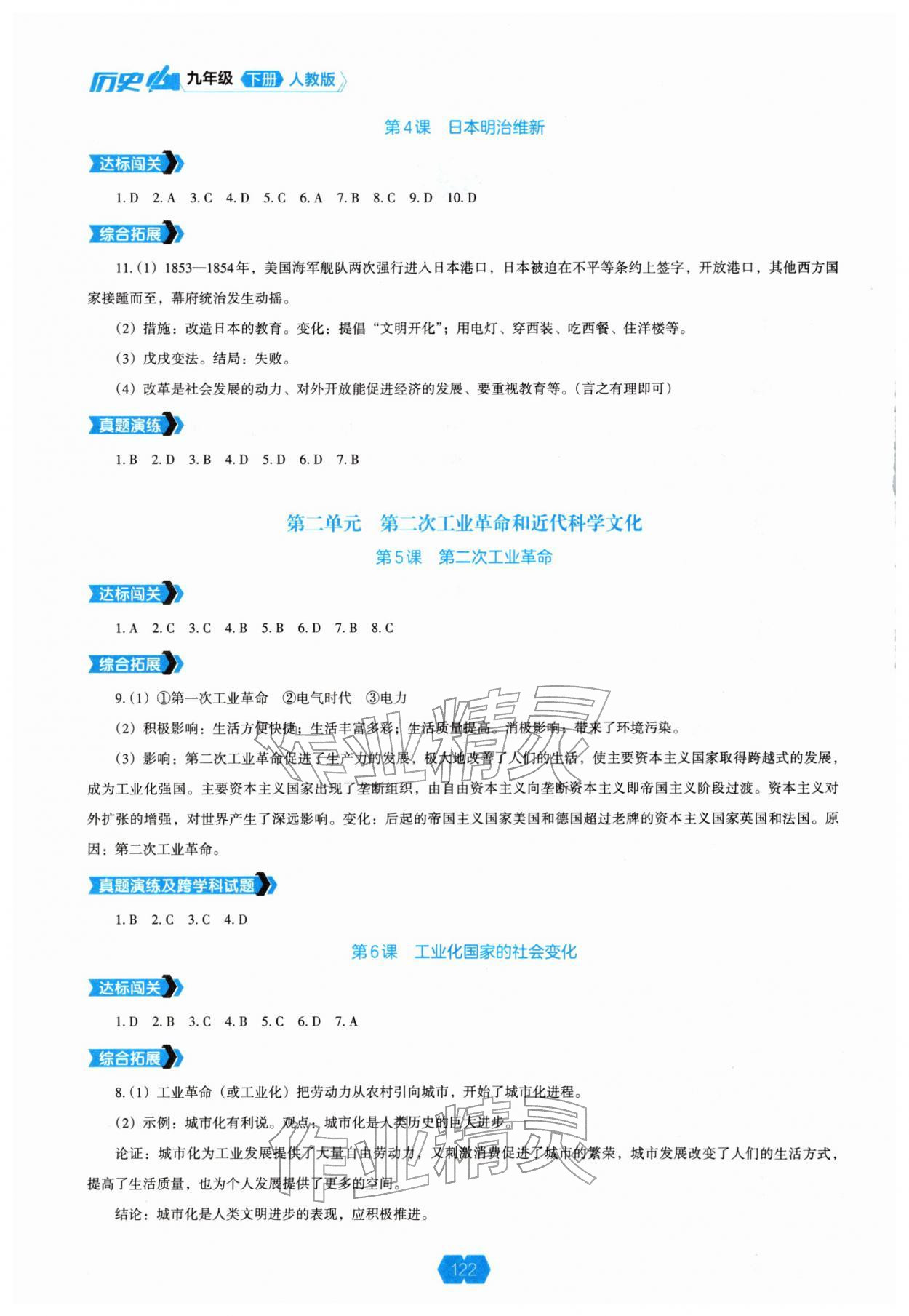 2026年新课程能力培养九年级历史下册人教版&nbsp;第2页
