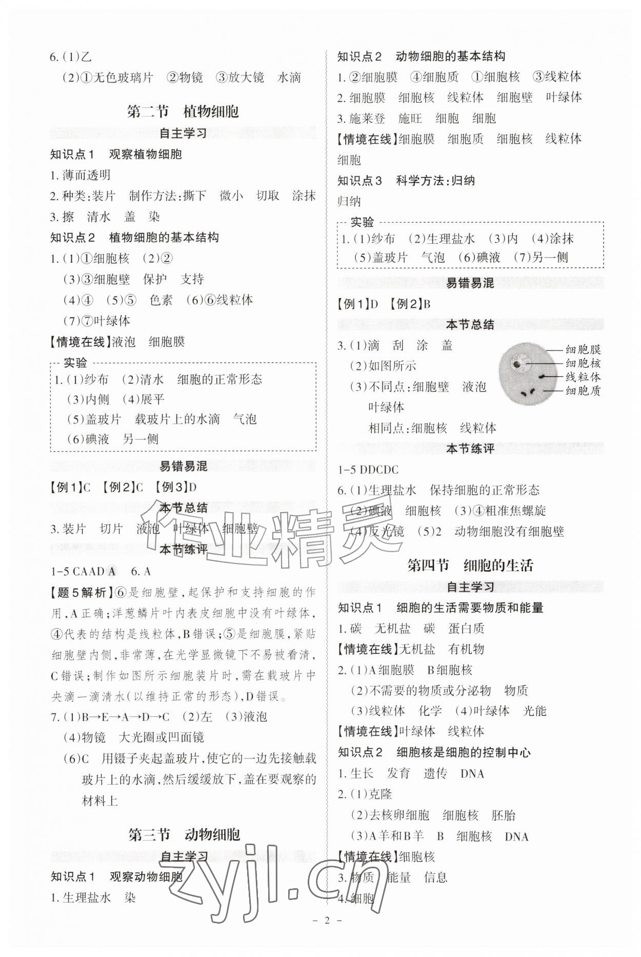 2026年同步冲刺七年级生物上册人教版&nbsp;第2页