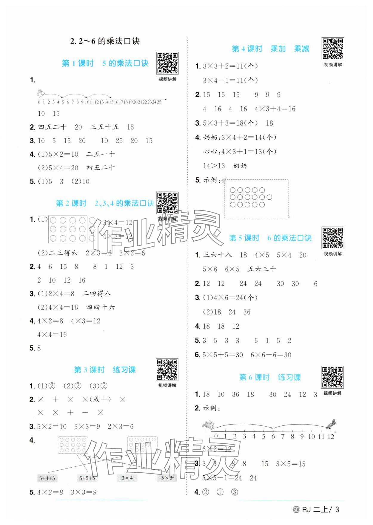 2025年陽光同學(xué)課時優(yōu)化作業(yè)二年級數(shù)學(xué)上冊人教版菏澤專版 第3頁